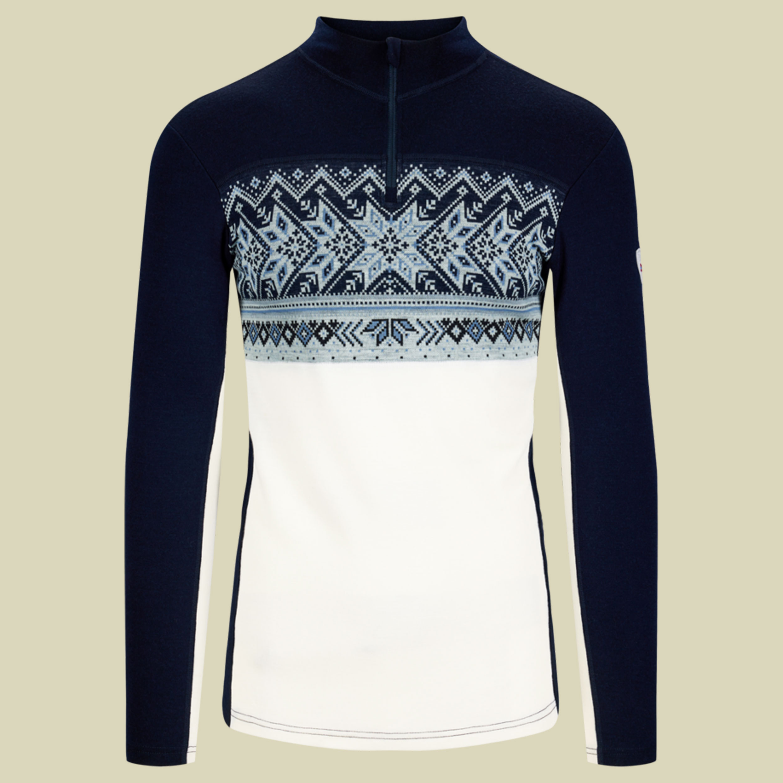 Vail Baselayer Half Zip Men M beige - Farbe offwhite navy blue shadow