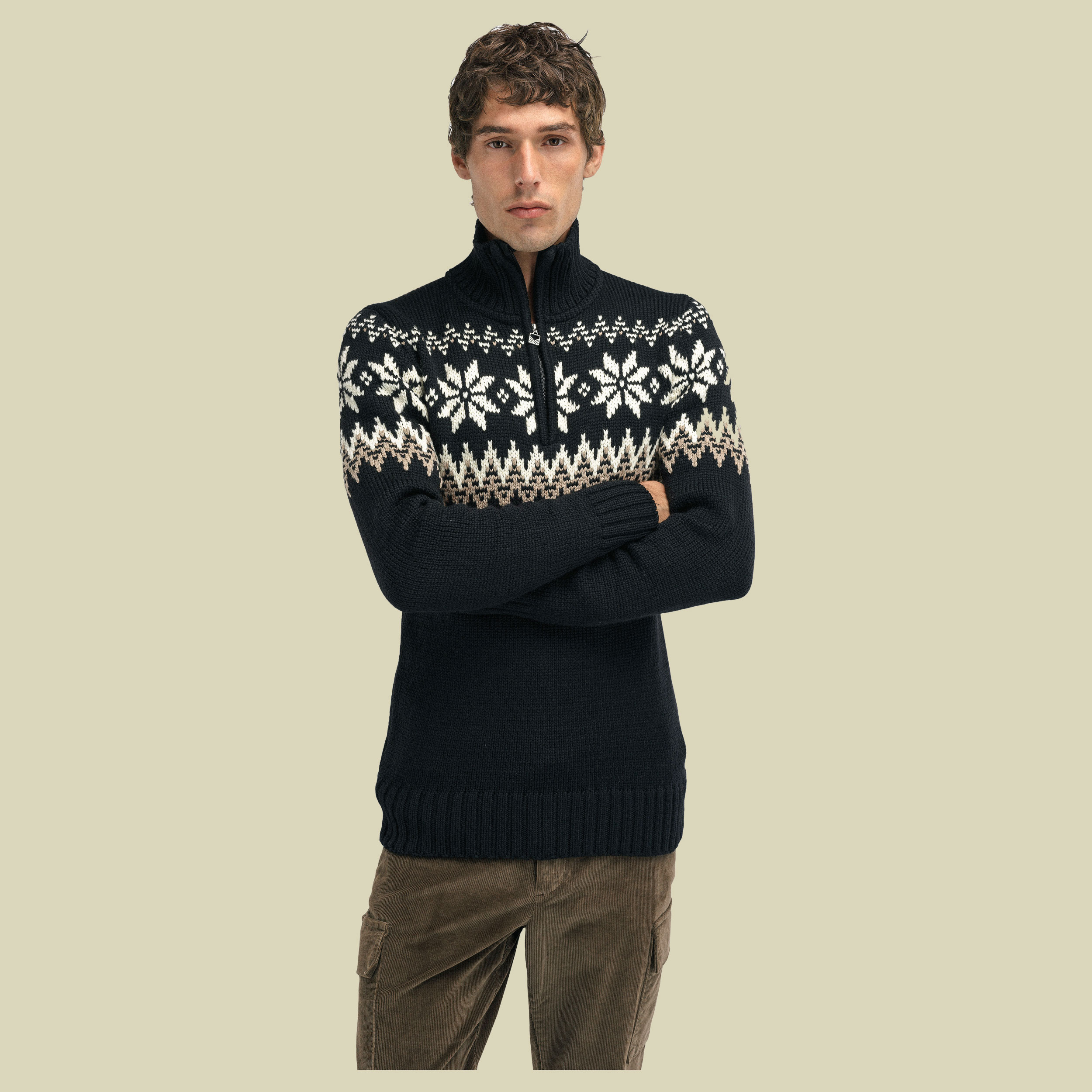 Myking Sweater Men schwarz L - black-brown-offwhite