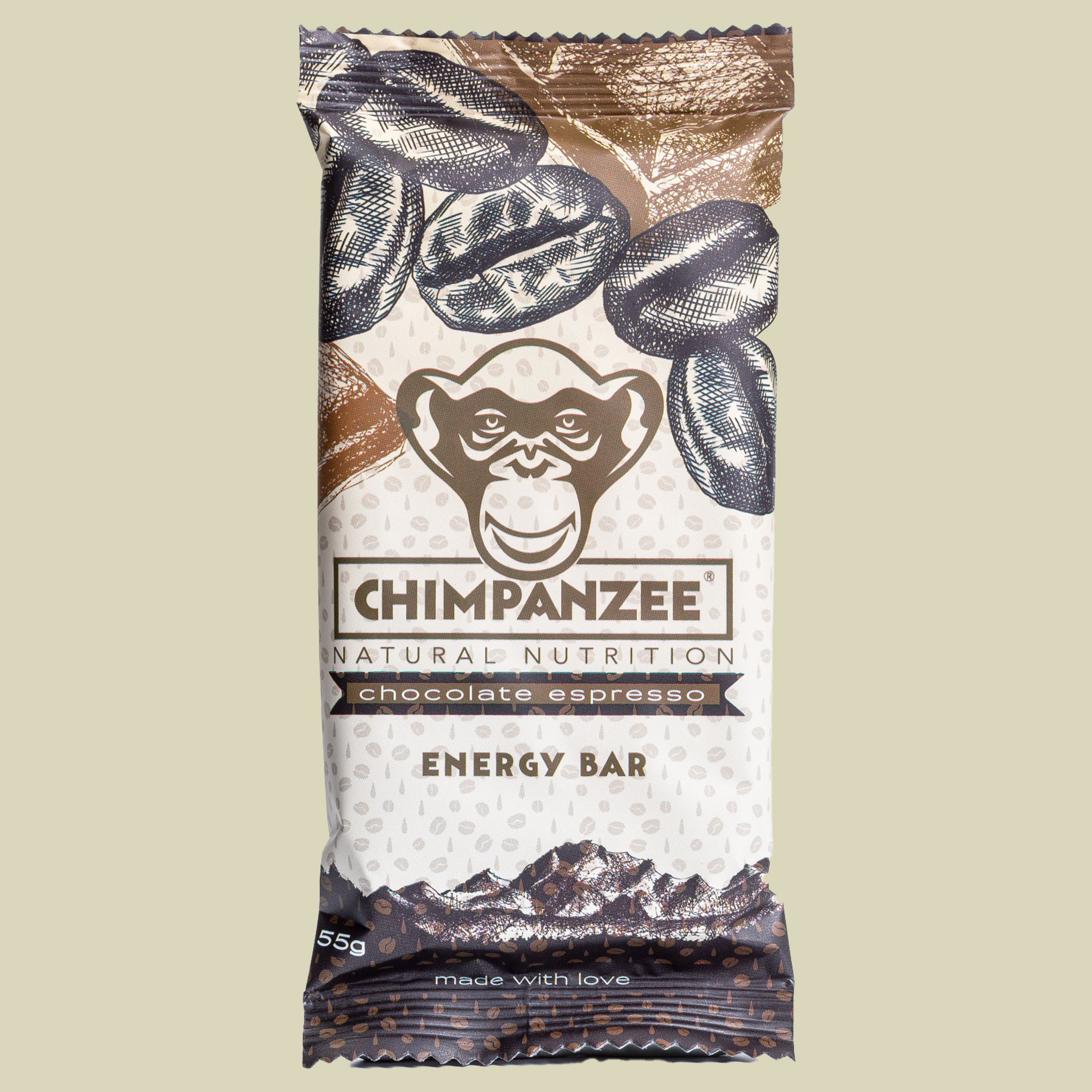 Chimpanzee Energie-Riegel Schokolade-Espresso 55g