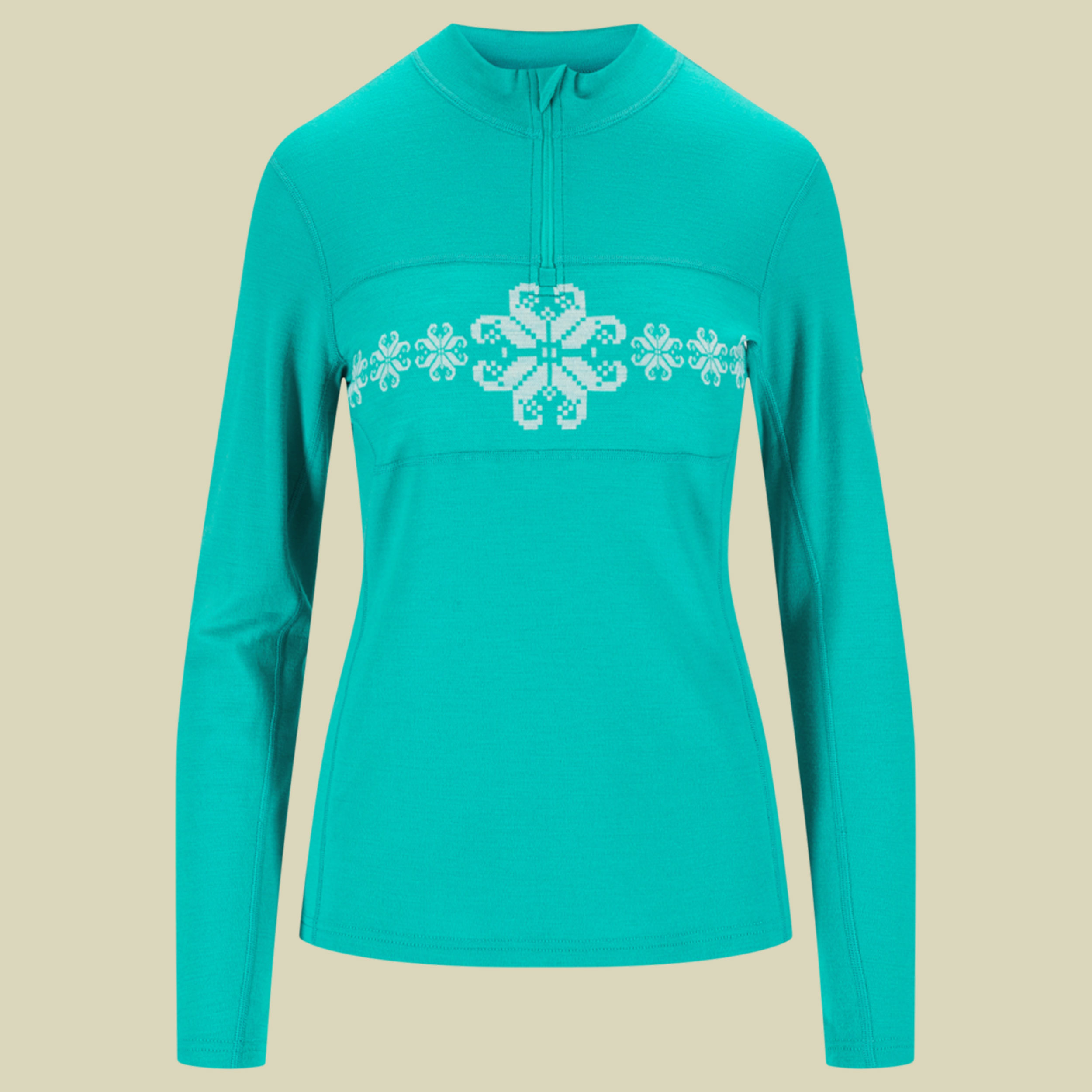 Falkeberg Baselayer Half Zip Women M türkis - Farbe peacock offwhite