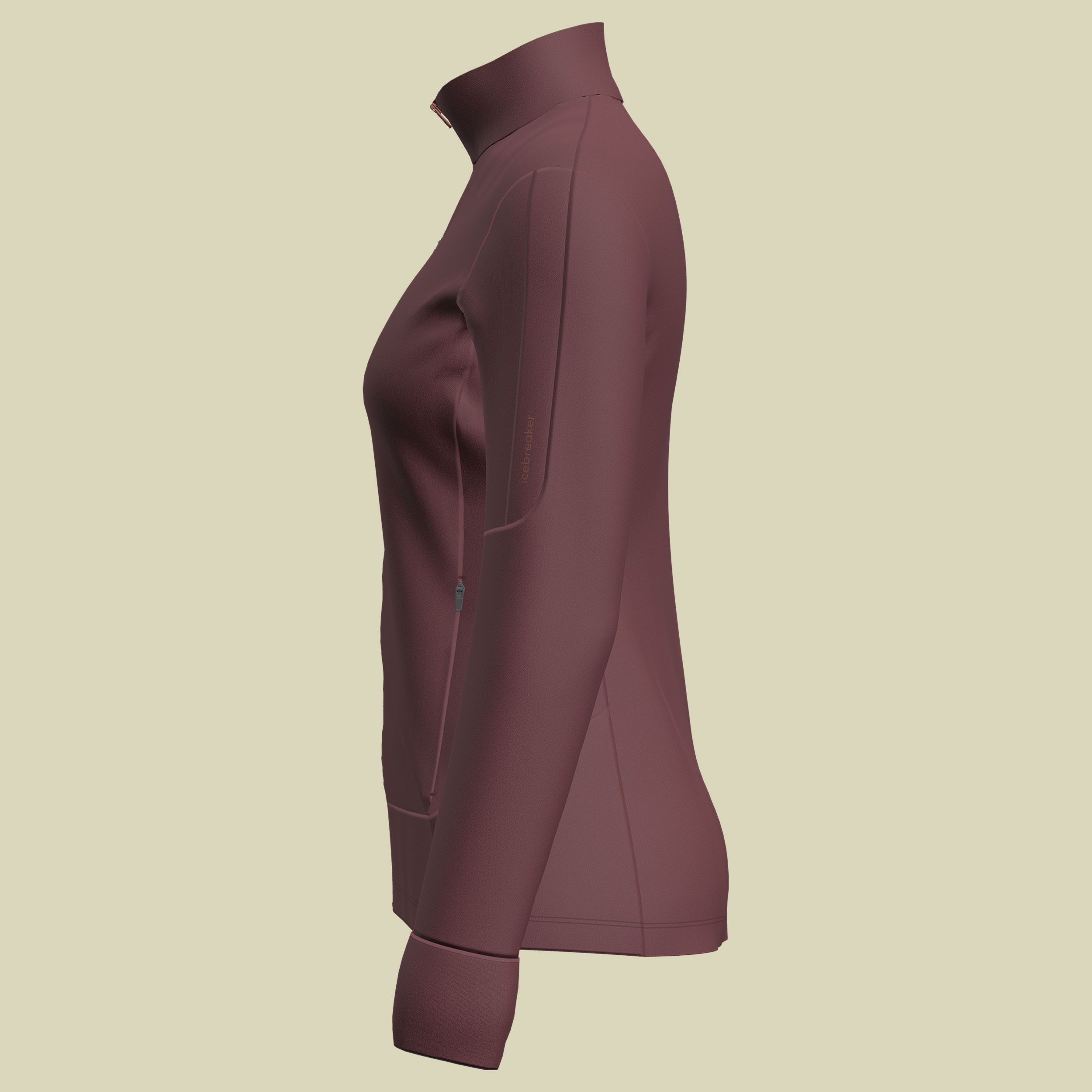 Merino 260 Quantum IV LS Zip Women L braun - port/cedar wood