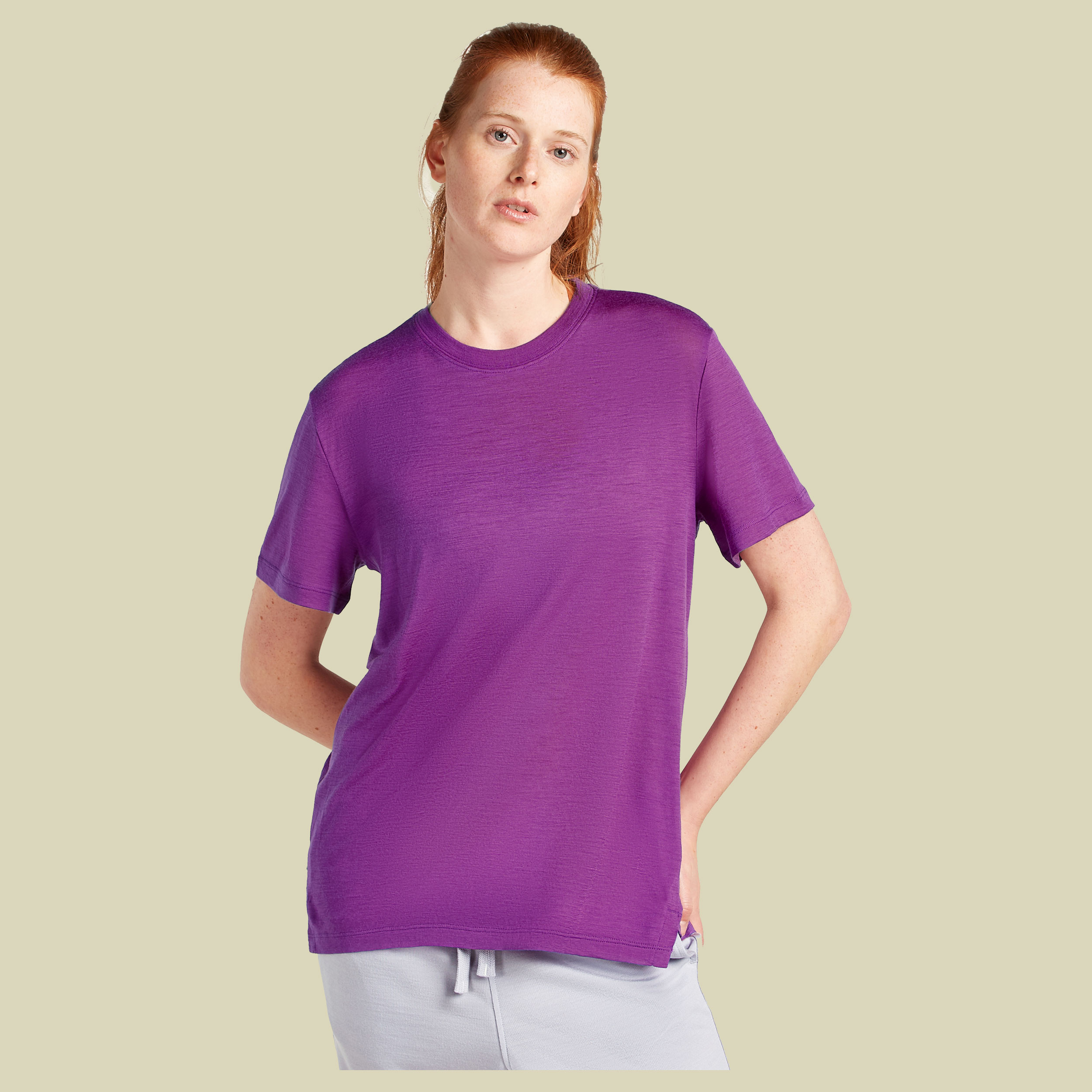 Merino 150 Tech Lite III SS Relaxed Tee Women L lila - passion