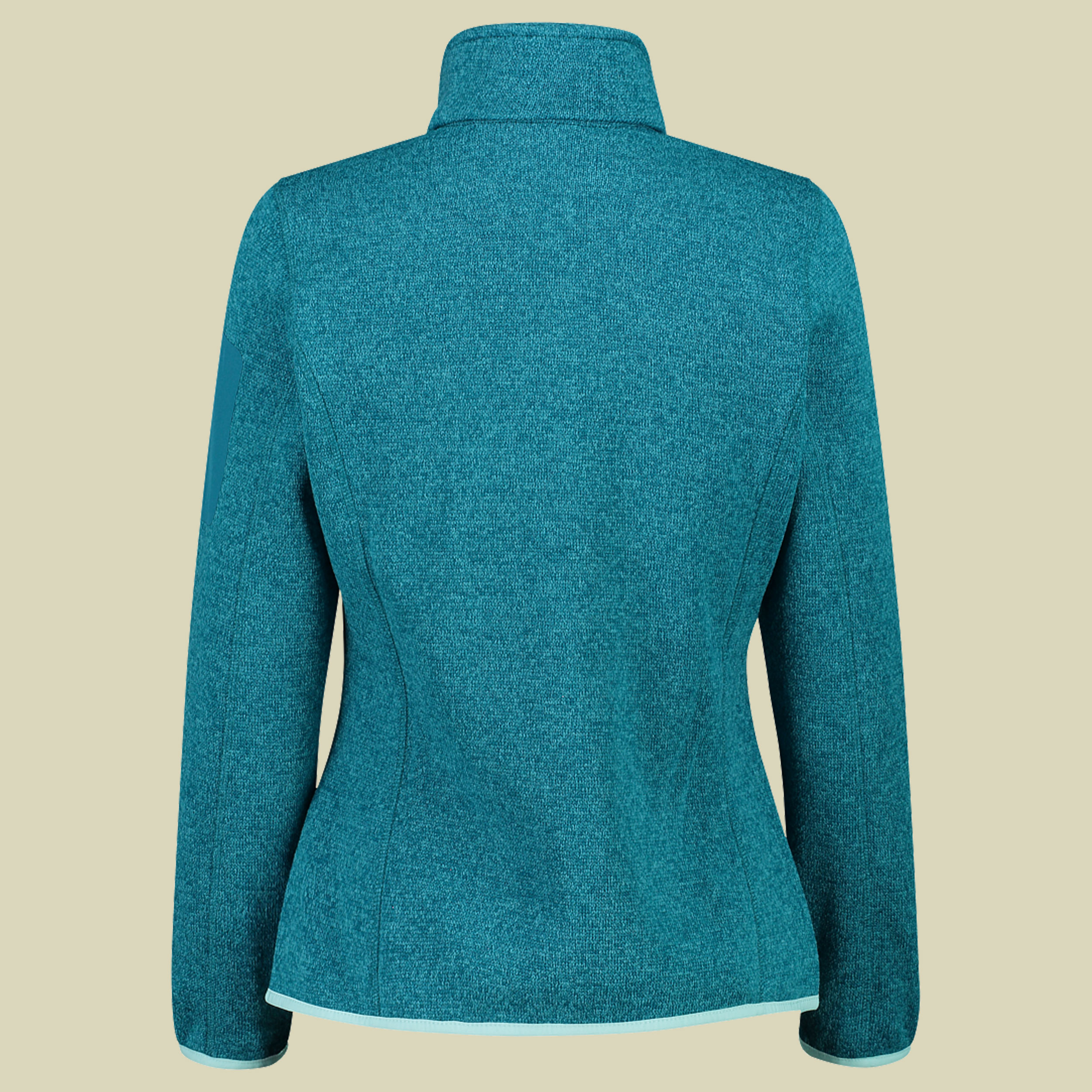 Woman Knitted Melange Fleece Jacket 3H14746 türkis 38 - Farbe teal-acqua