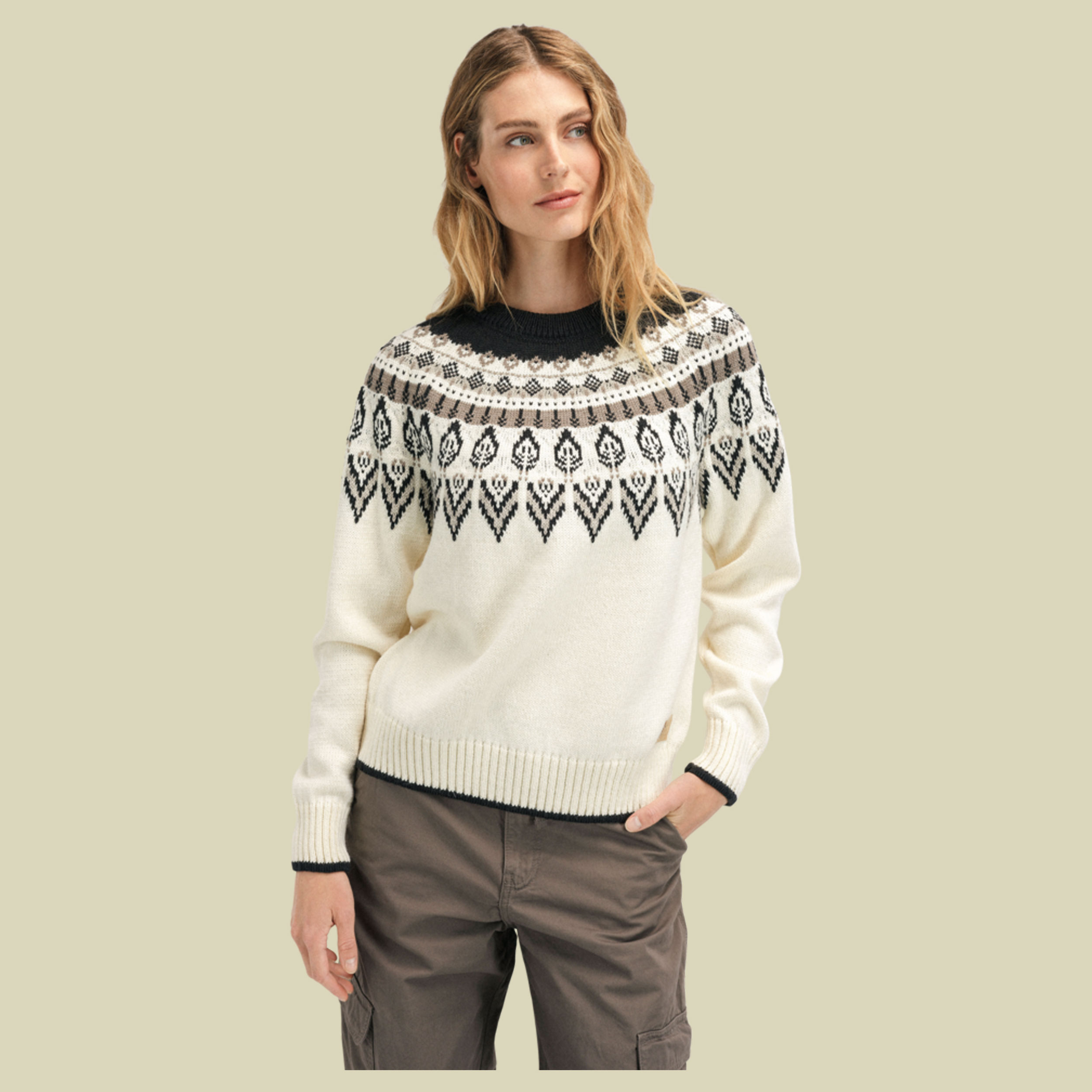 Sula Sweater Women XL natur - Farbe offwhite-coffee-mountainstone