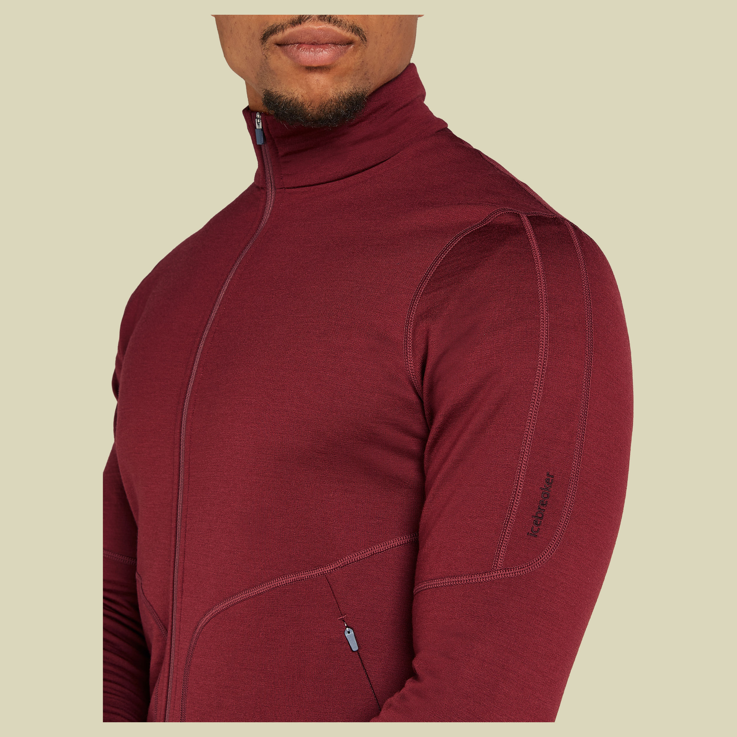 Merino 560 Realfleece Elemental II LS Zip Men rot L - port