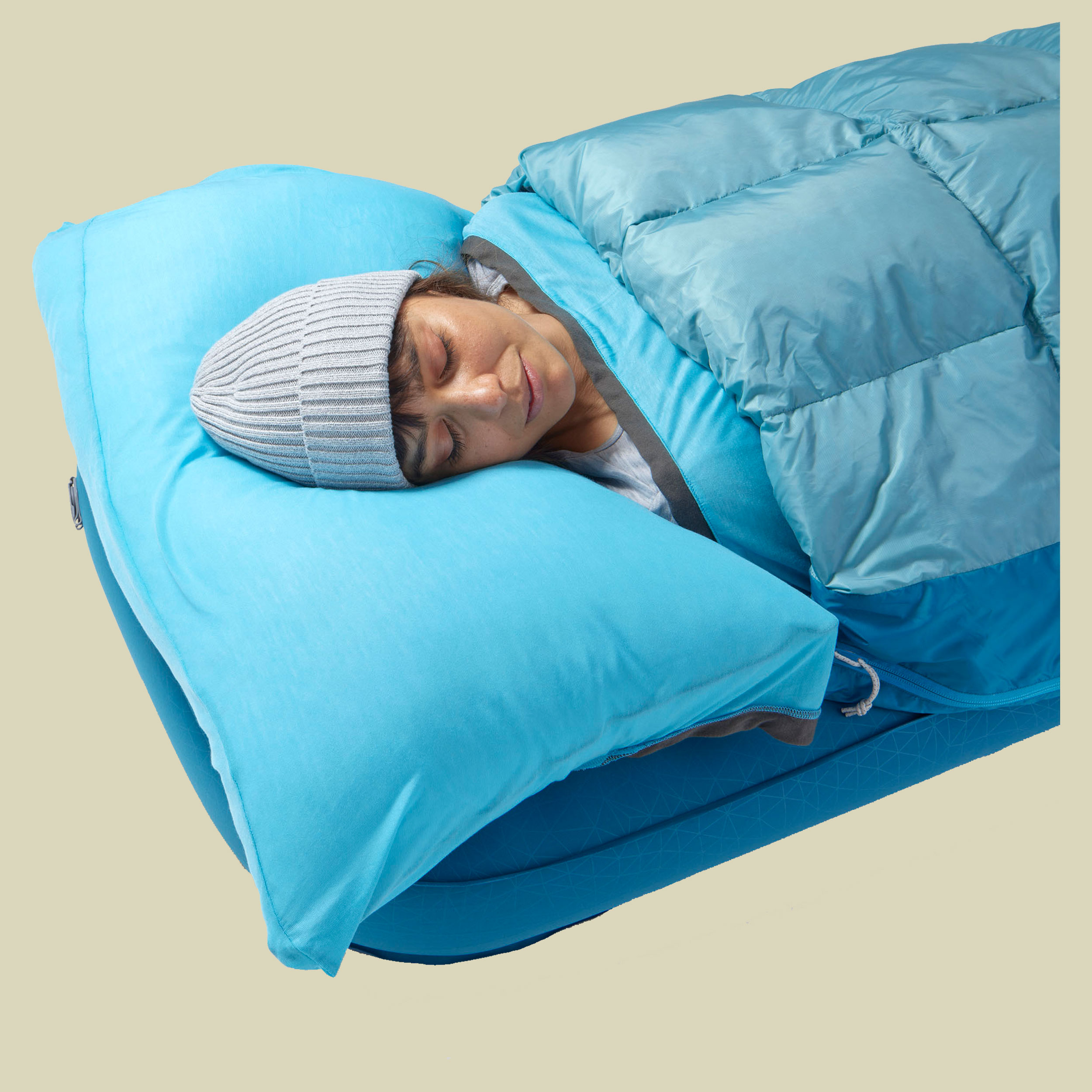 Traveller 7C Down Sleeping Bag 185 cm blau - regular aqua sea blue