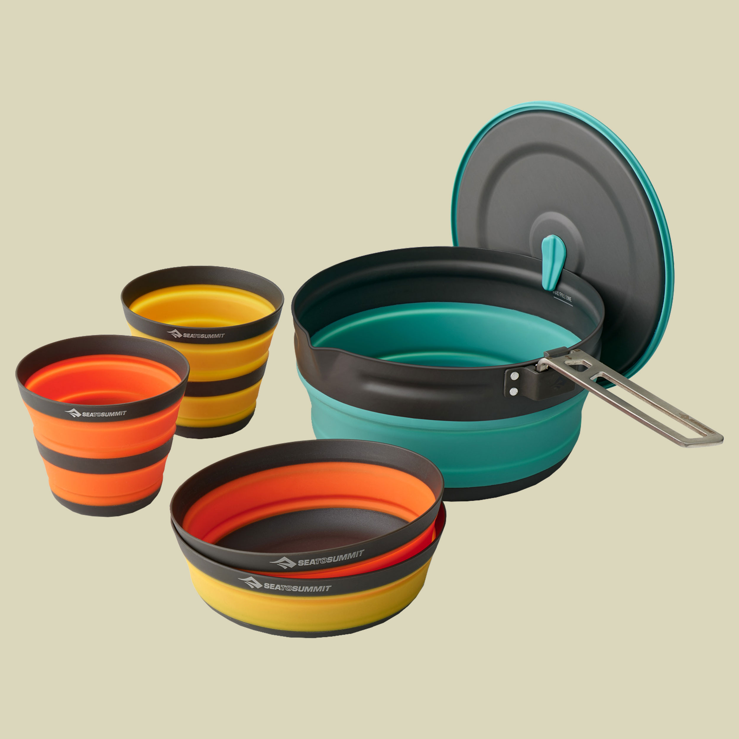 Frontier UL Collapsible Pot Cook Set w/ 2.2L Pot- [2P] [5 Piece]