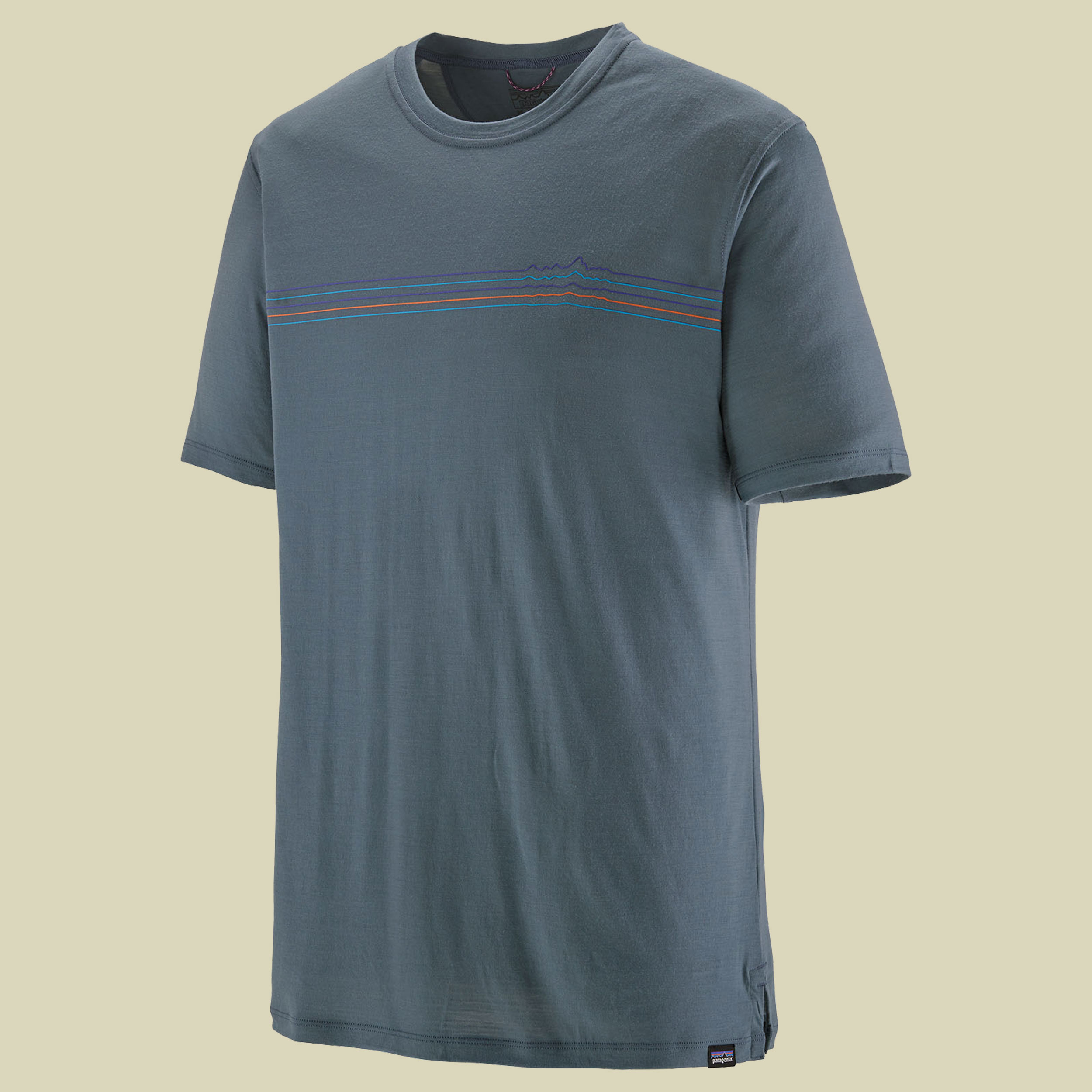 Cap Cool Merino Blend Graphic Shirt Men M blau - fitz roy fader:utility blue