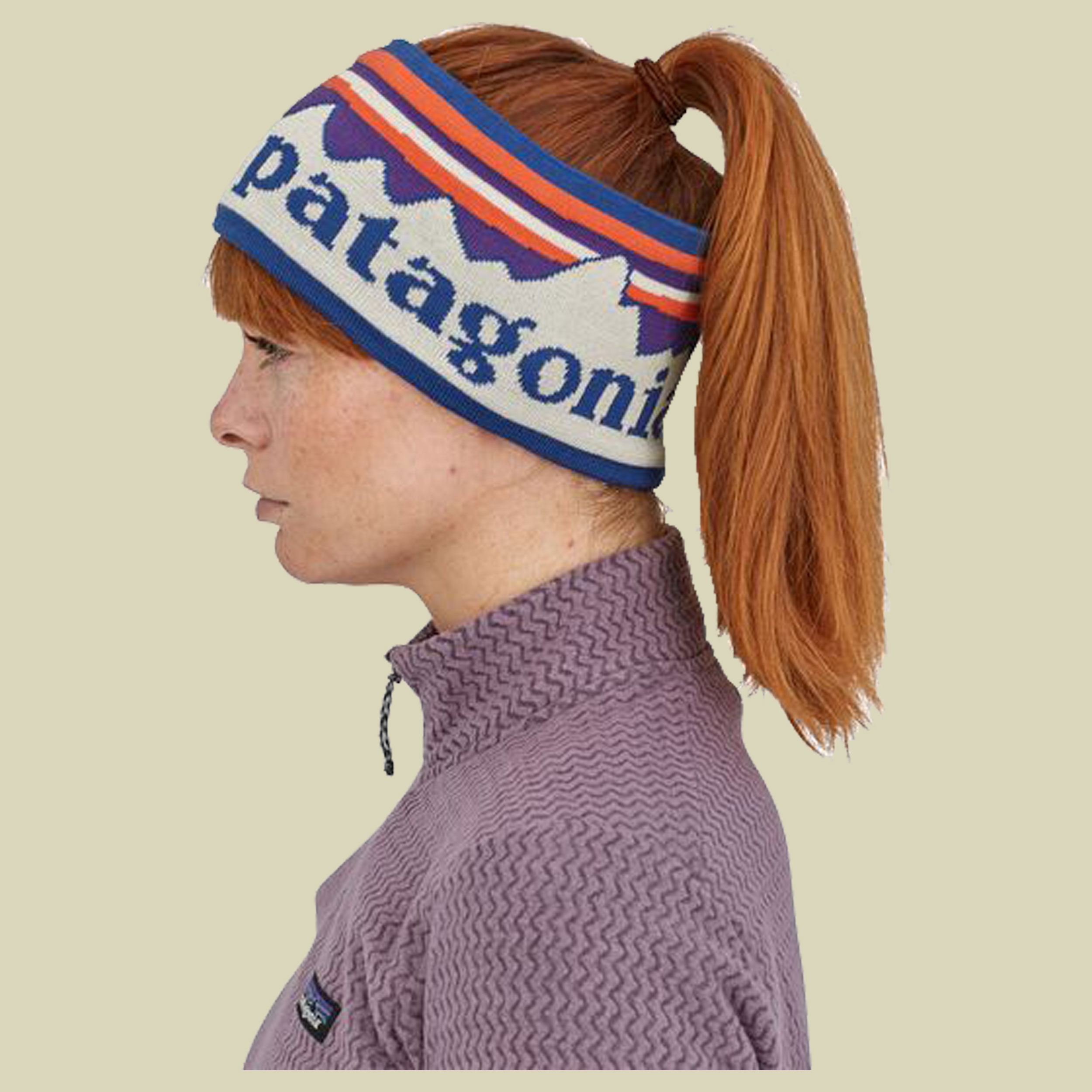 Powder Town Headband Größe one size Farbe fitz roy sunrise knit:birch white