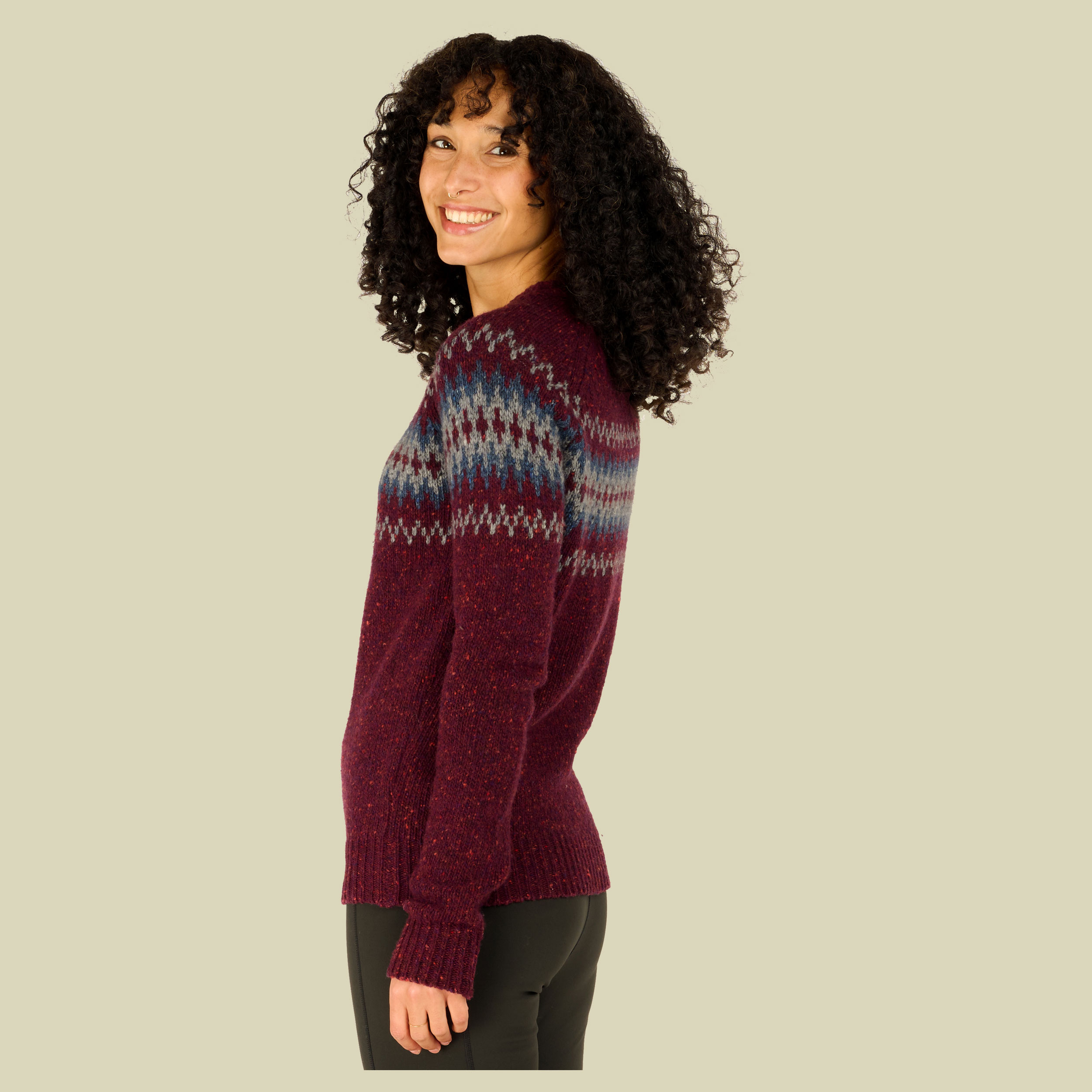 Dumji Crew Sweater Women Größe S Farbe beet red