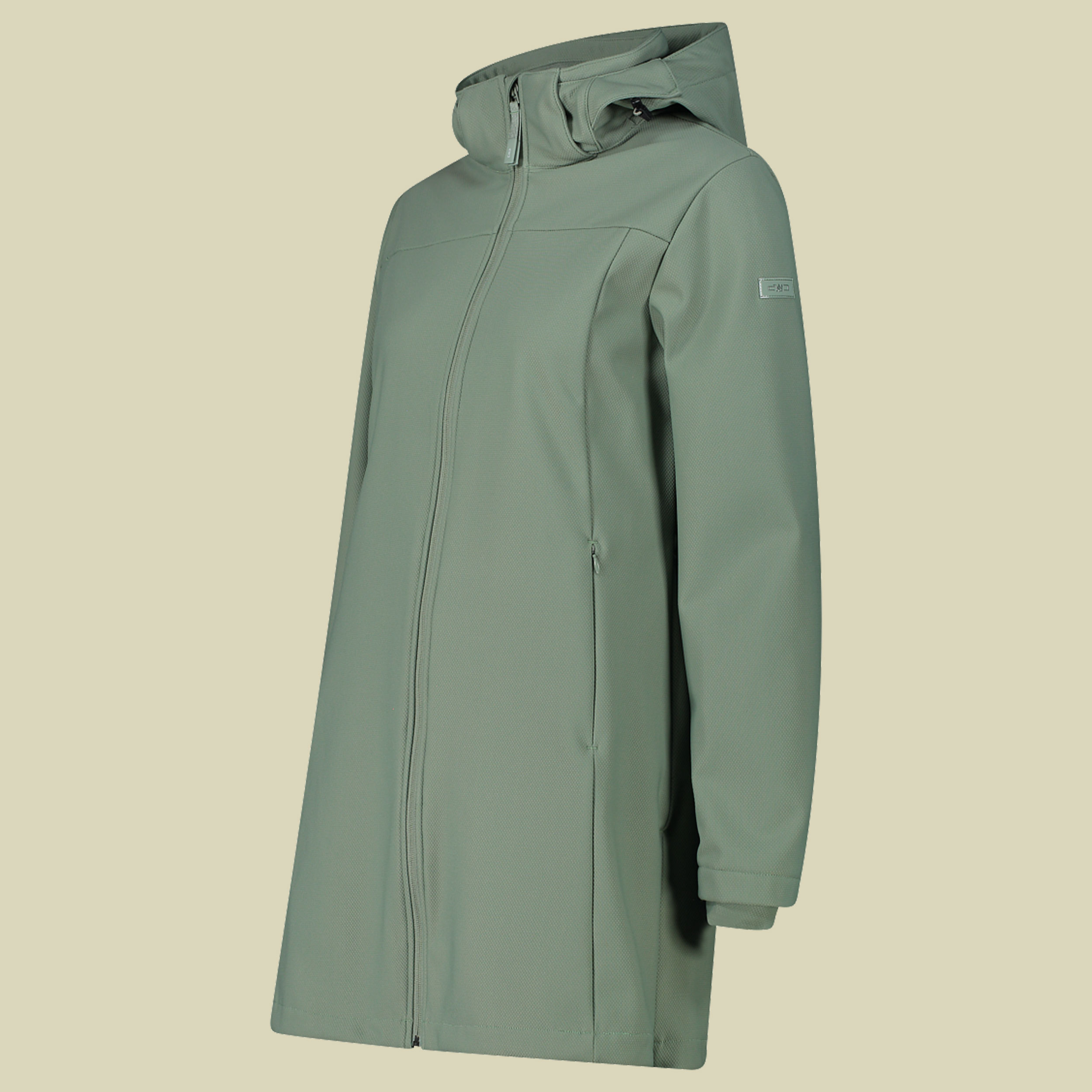 Parka Jacket Zip Hood Woman 40 grün