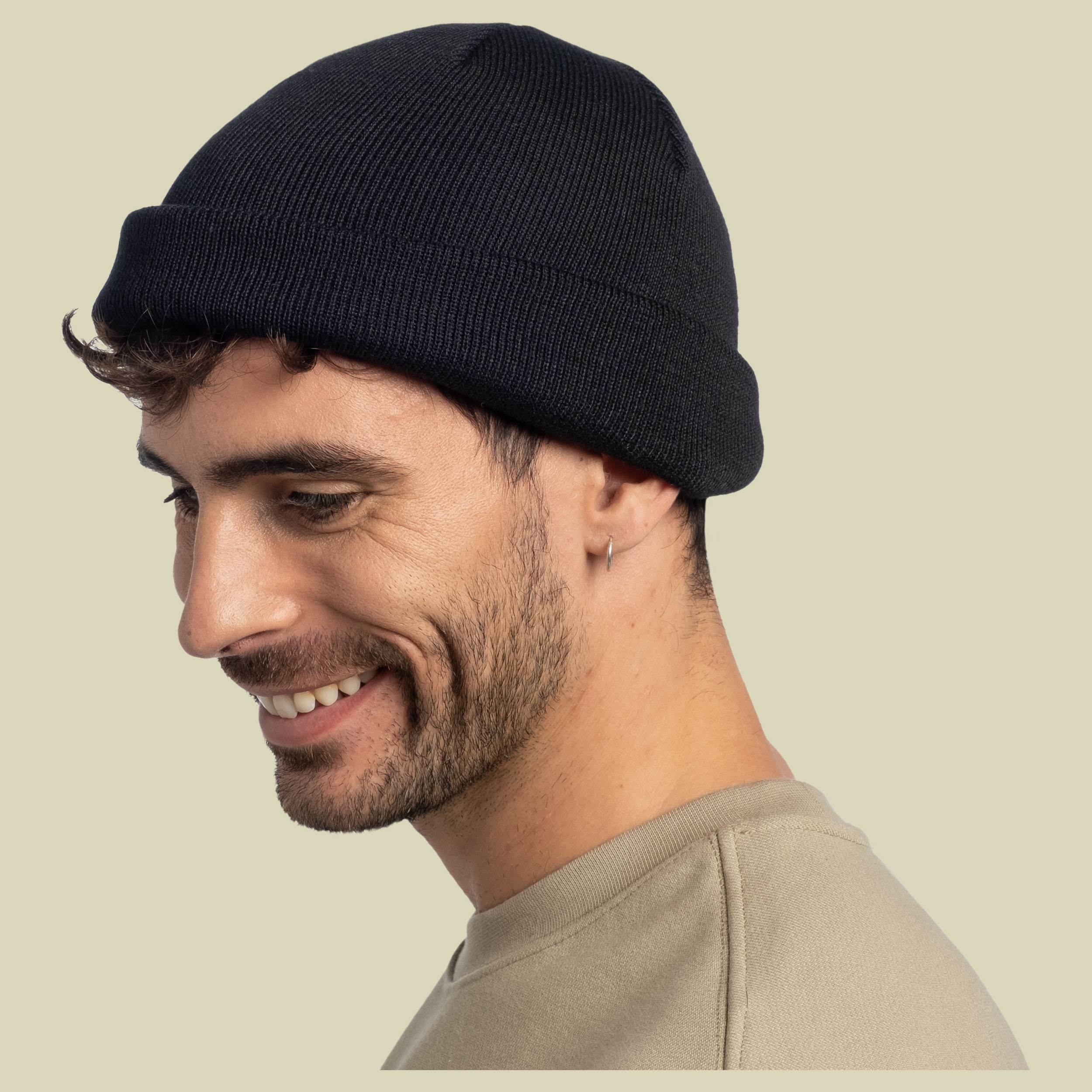 Knitted Hat Lilon Fisherman one size schwarz - black