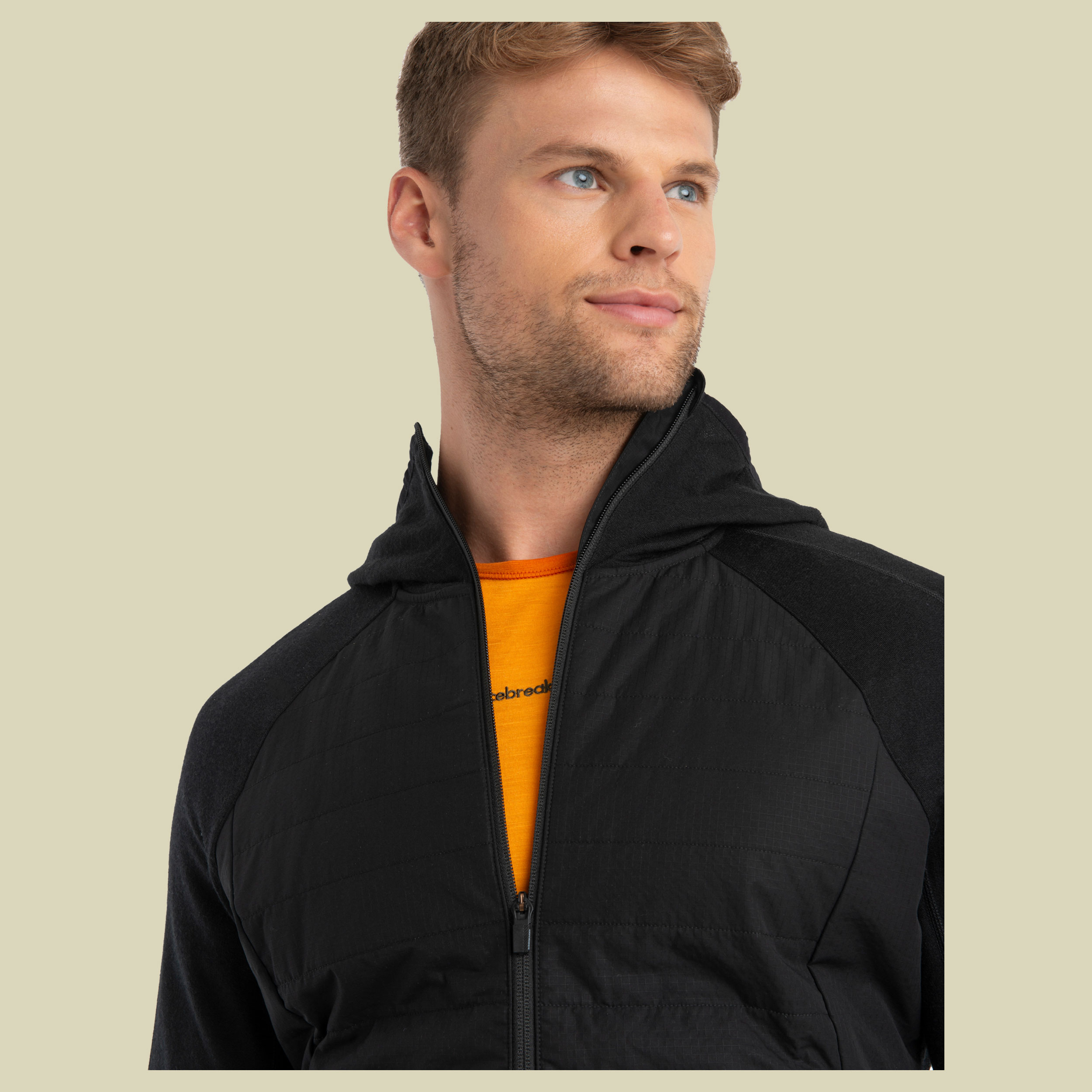 Merino Quantum Hybrid LS Zip Hoodie Men Größe S Farbe black