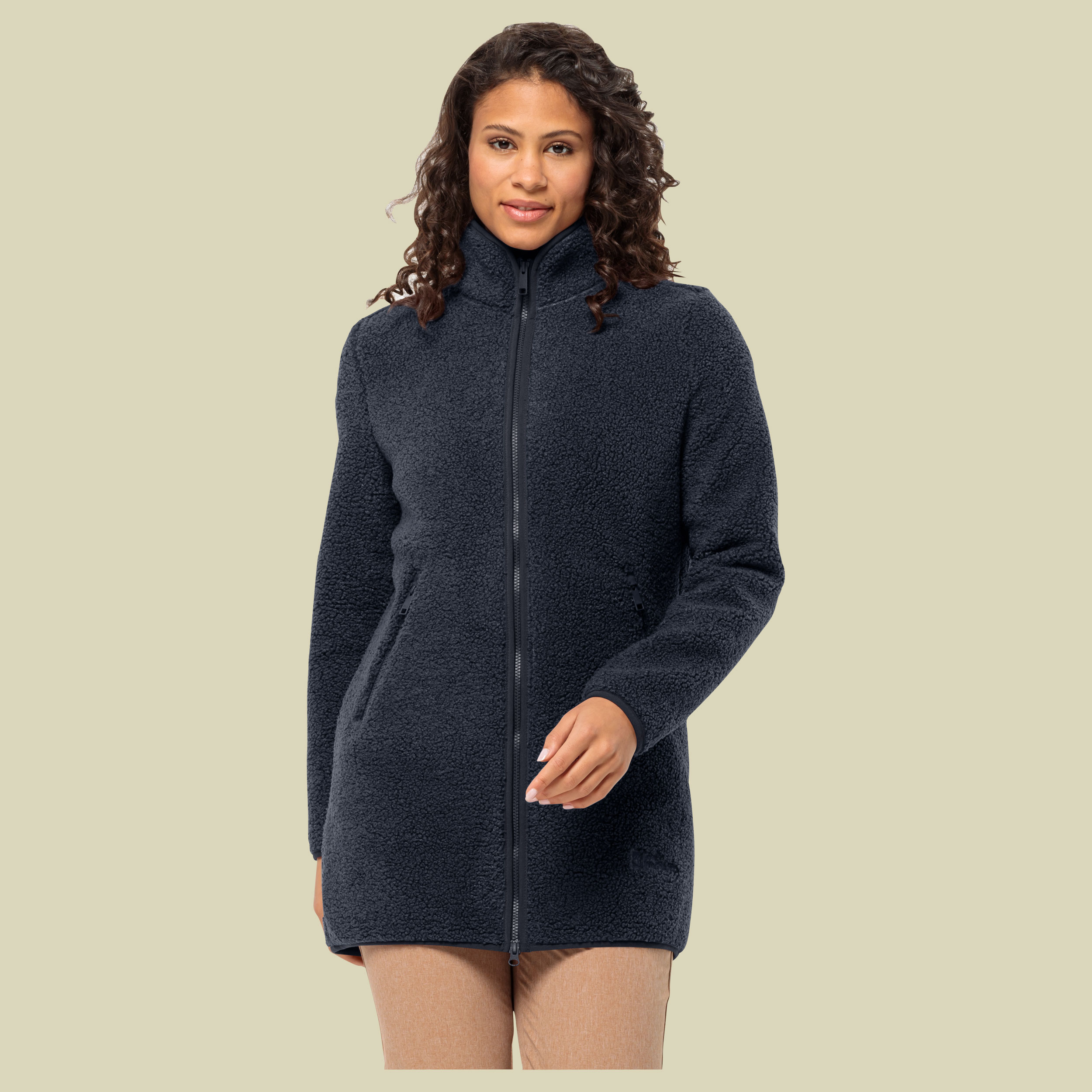 High Curl Coat Women Größe M  Farbe night blue