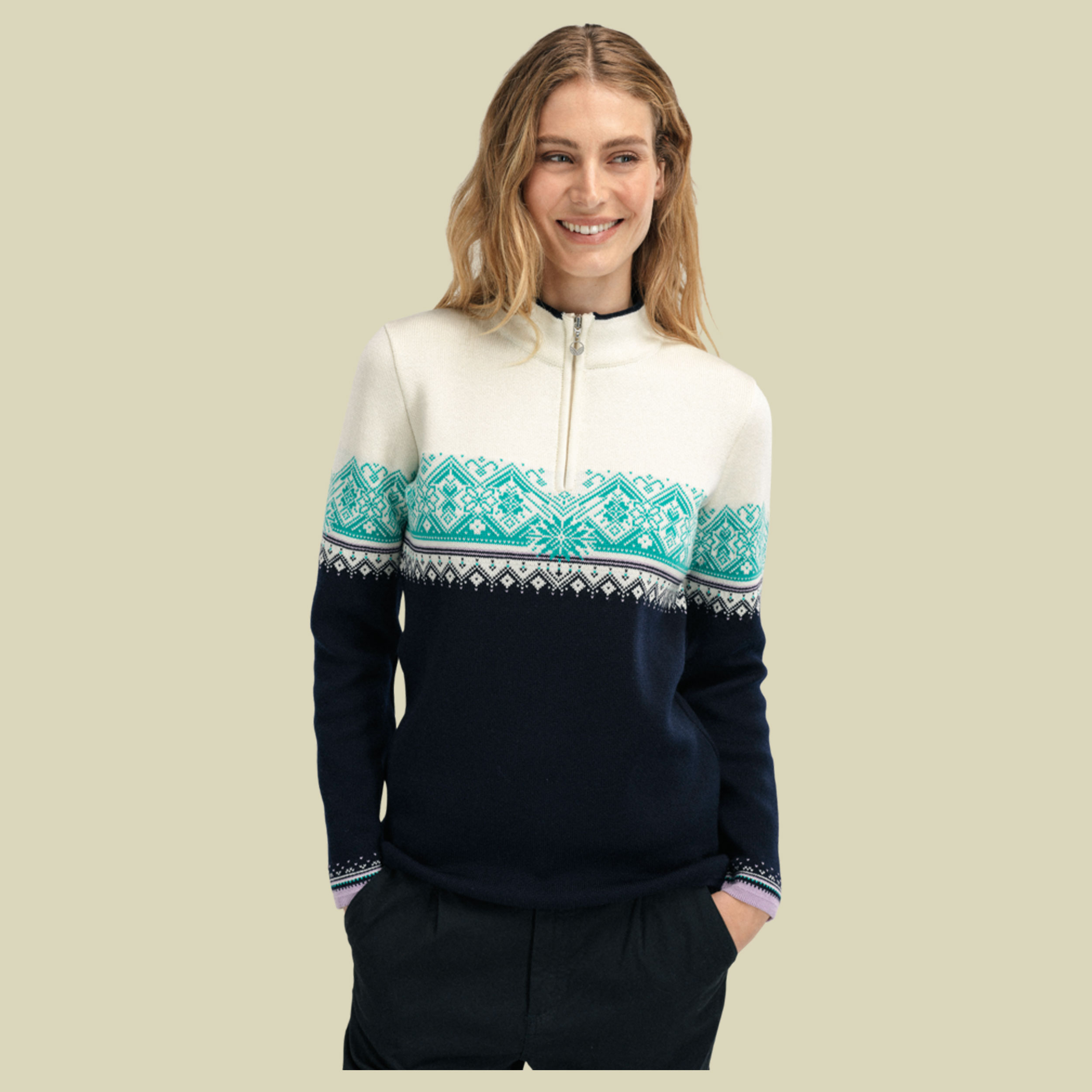 Moritz Sweater Women navy M - Farbe marine offwhite peacock