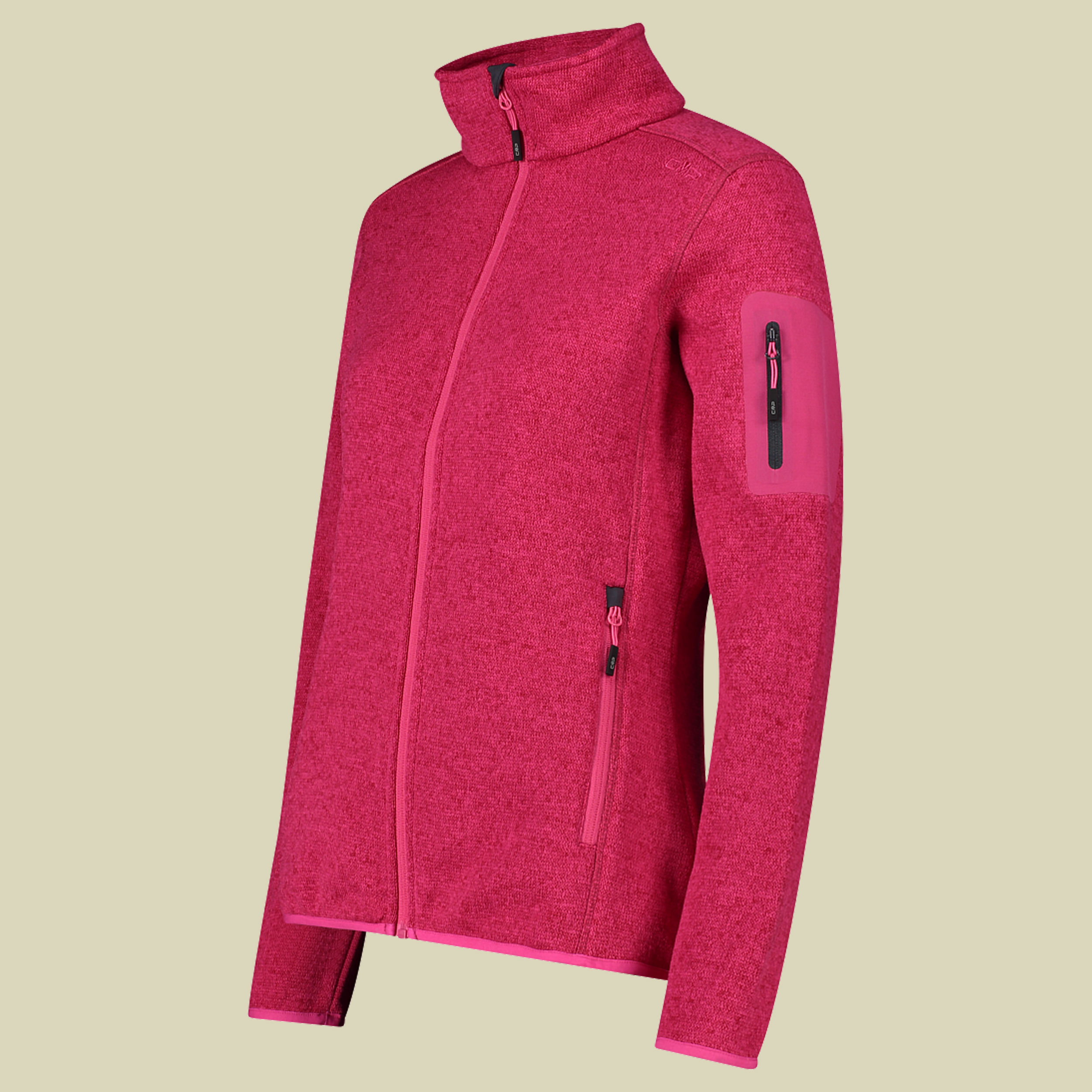 Woman Knitted Fleece Jacket CMP 3H14746 Größe 42 Farbe 03HP fuxia-antracite