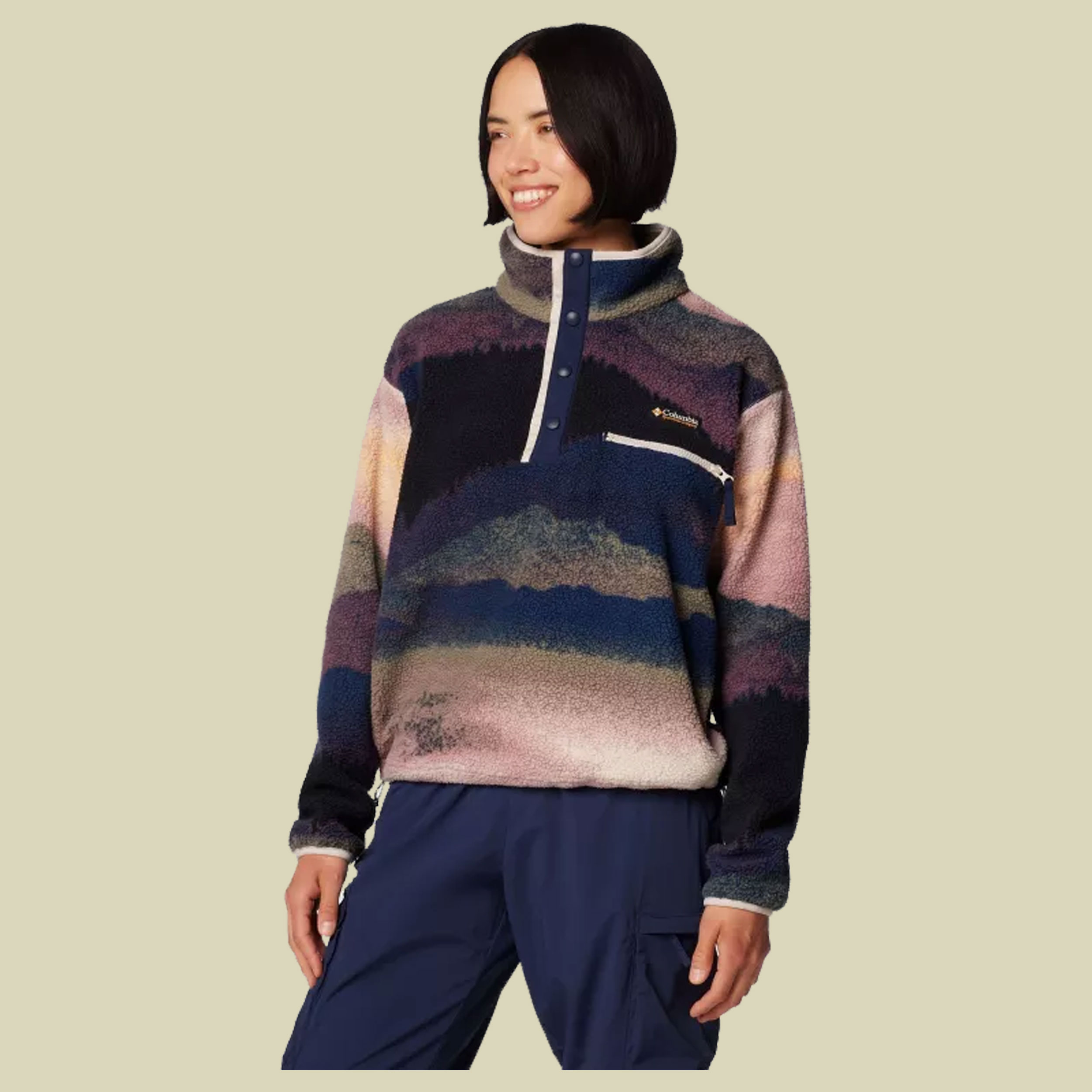 Helvetia II Printed Cropped Half Snap Women L mehrfarbig - Farbe collegiate navy dolomites