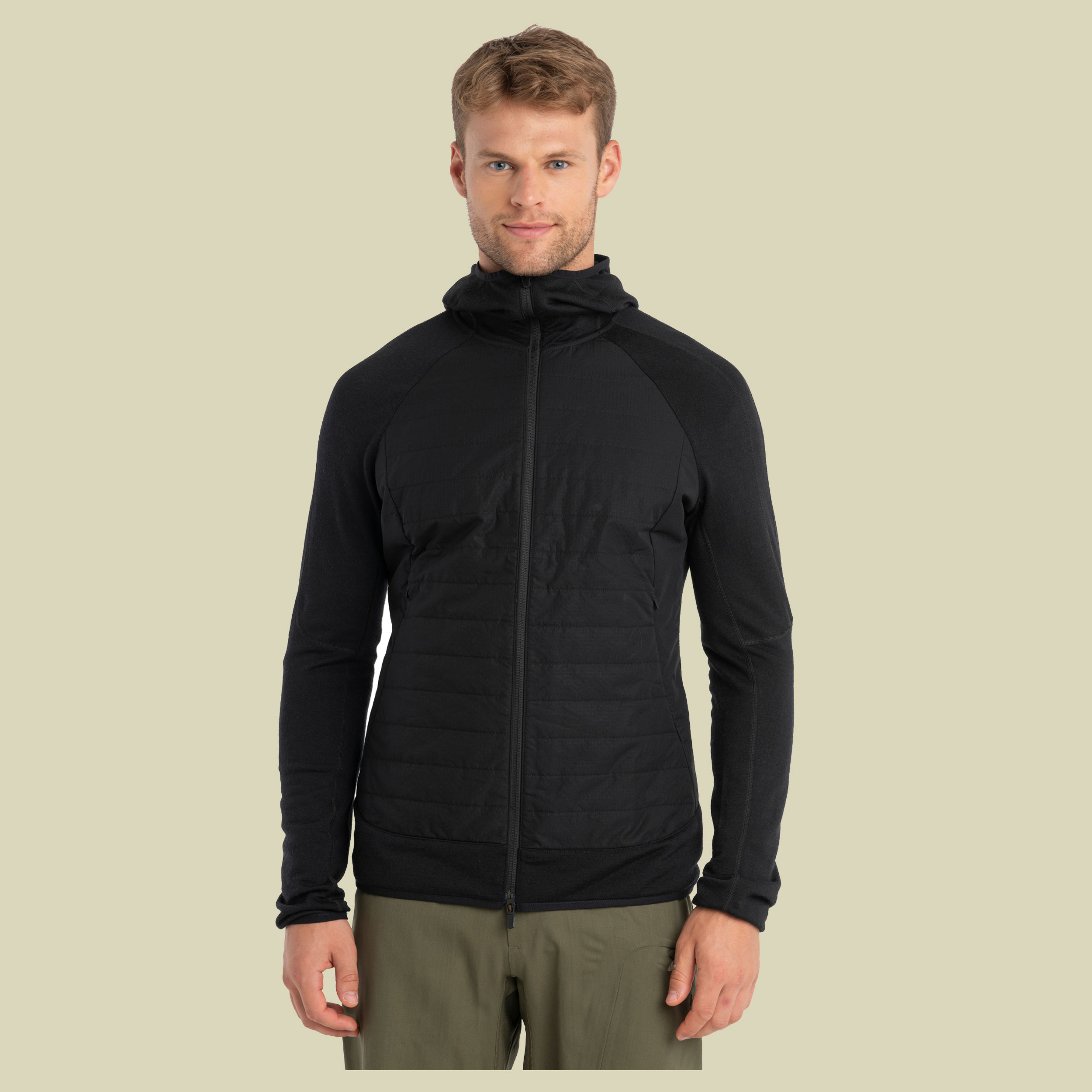 Merino Quantum Hybrid LS Zip Hoodie Men Größe M  Farbe black