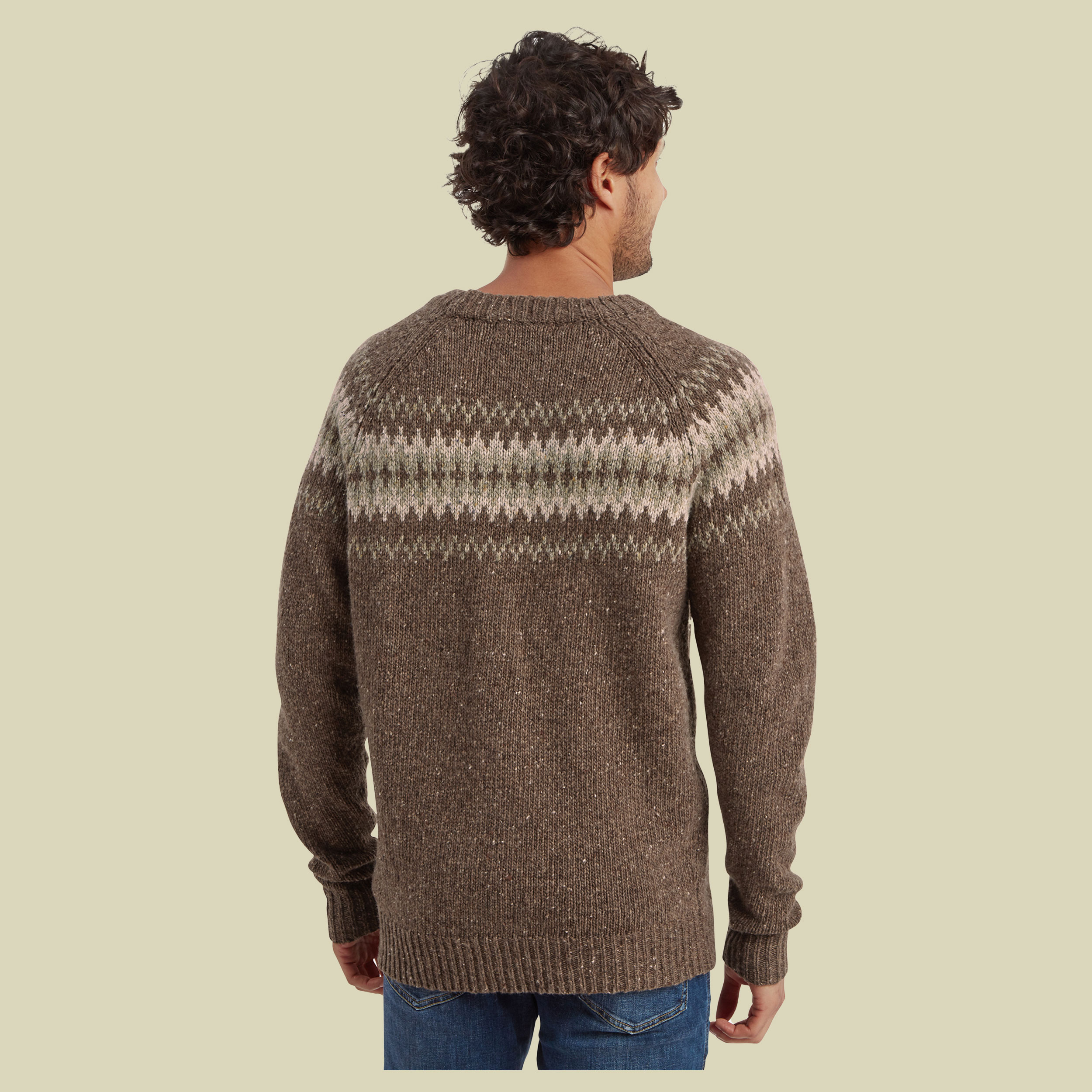 Dumji Crew Sweater Men braun XL - cappuccino multi