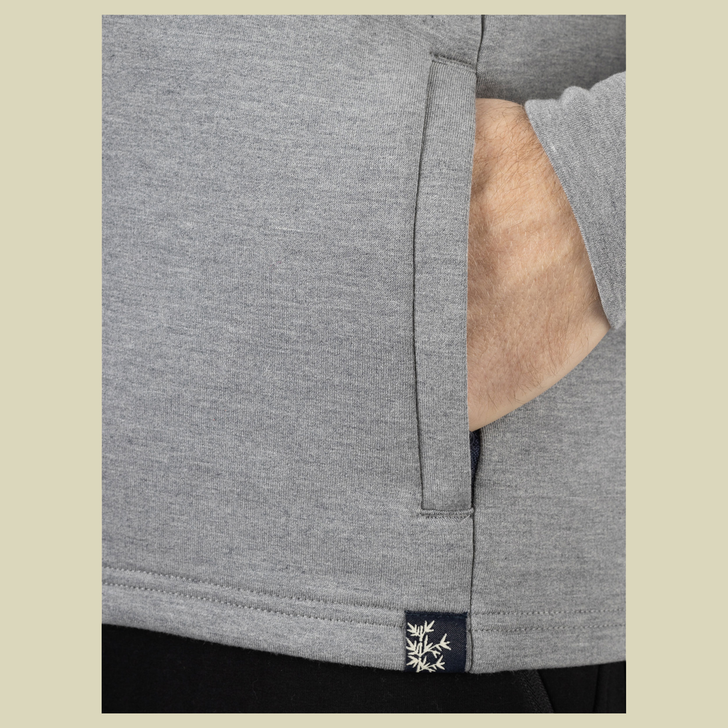 Midlayer Lonetree Hoodie Bamboo Man M grau - grey