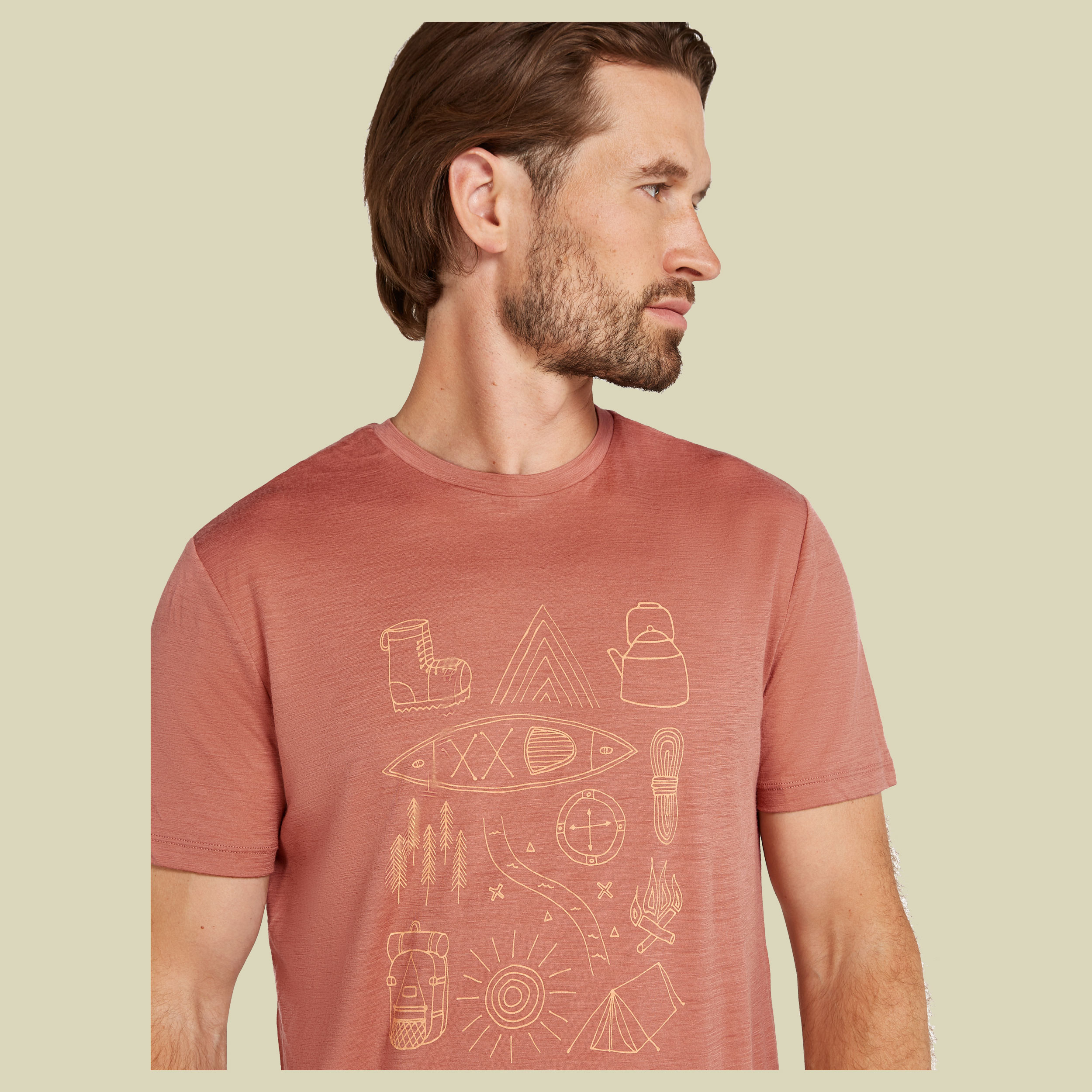 Merino 150 Tech Lite SS Tee Camping Essentials Men L braun - cedar wood