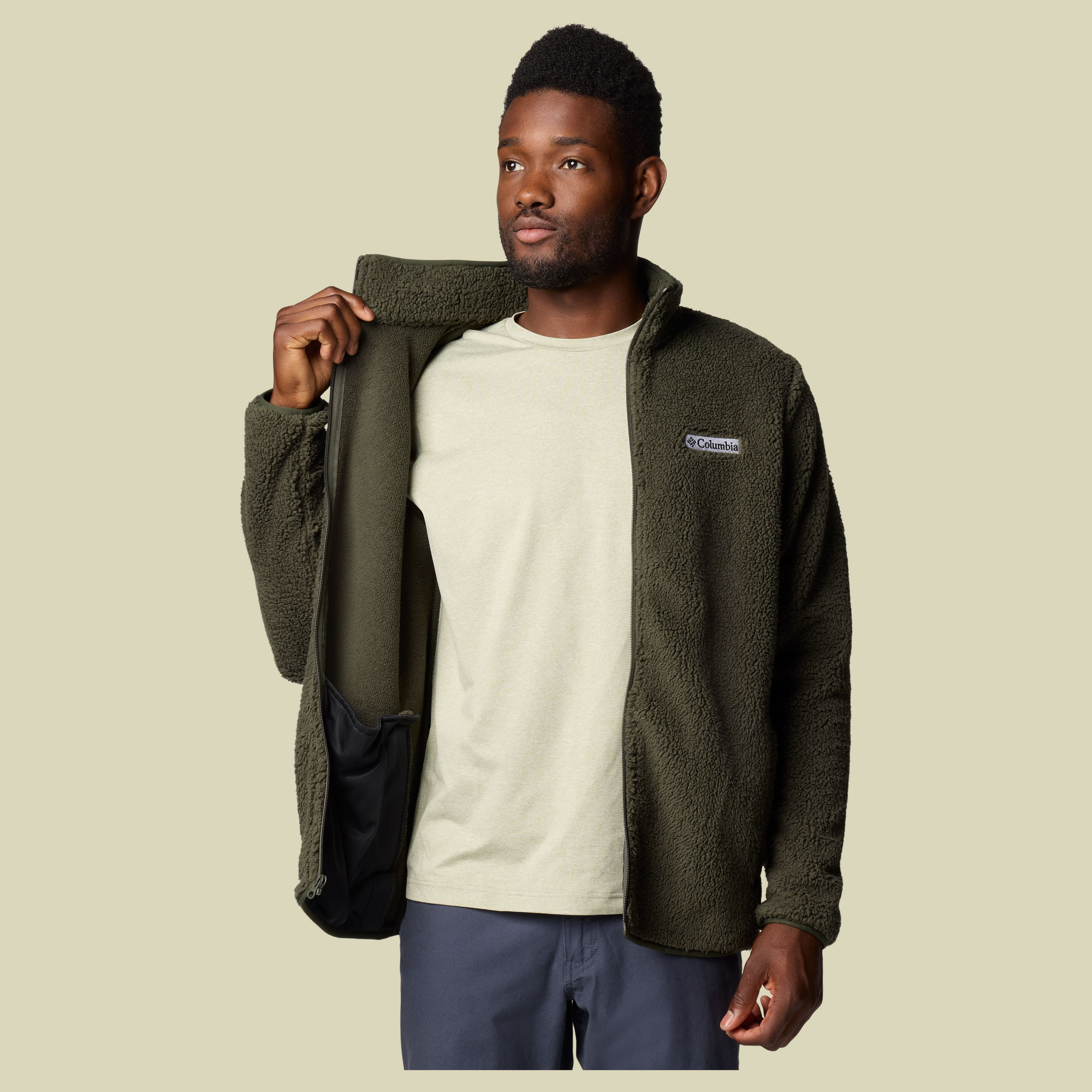 Rugged Ridge III Sherpa Full Zip Men grün S - Farbe greenscape