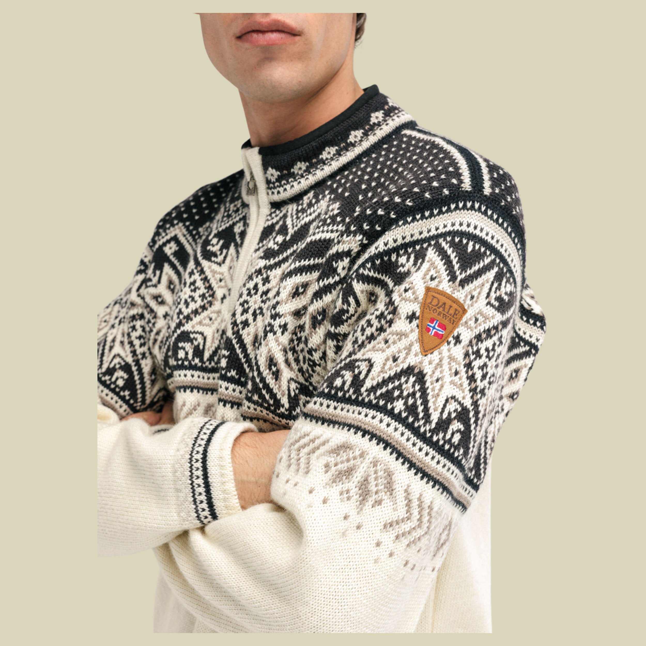 Vail Sweater Men beige M - Farbe offwhite coffee mountainstone