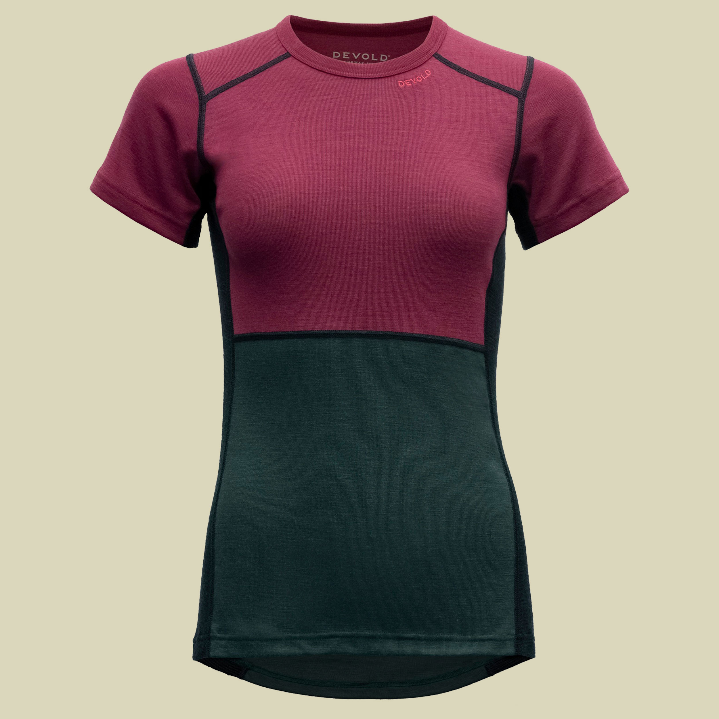 Lauparen Merino 190 T-Shirt Woman rot S - beetroot/woods