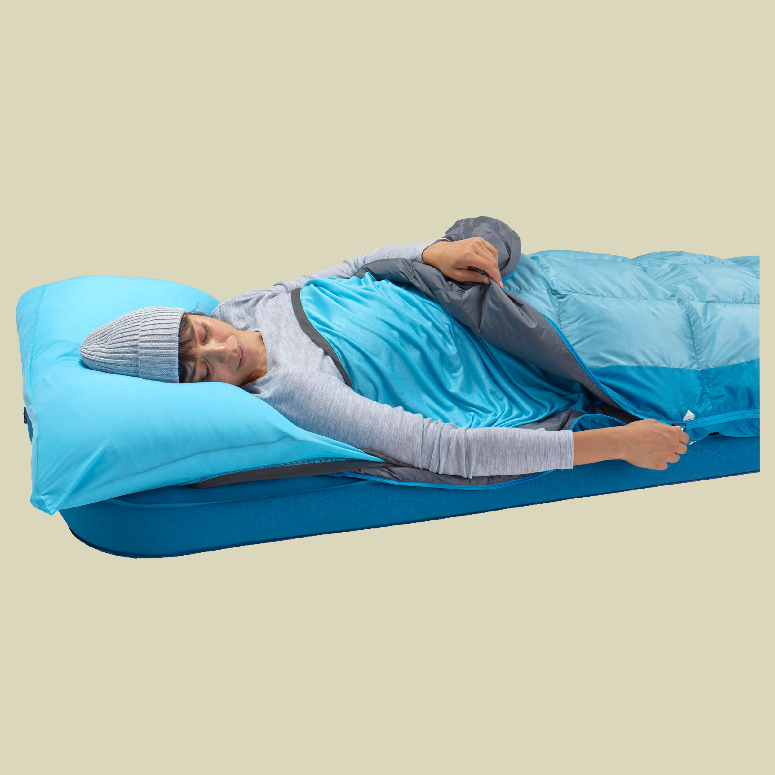 Traveller 7C Down Sleeping Bag 185 cm blau - regular aqua sea blue