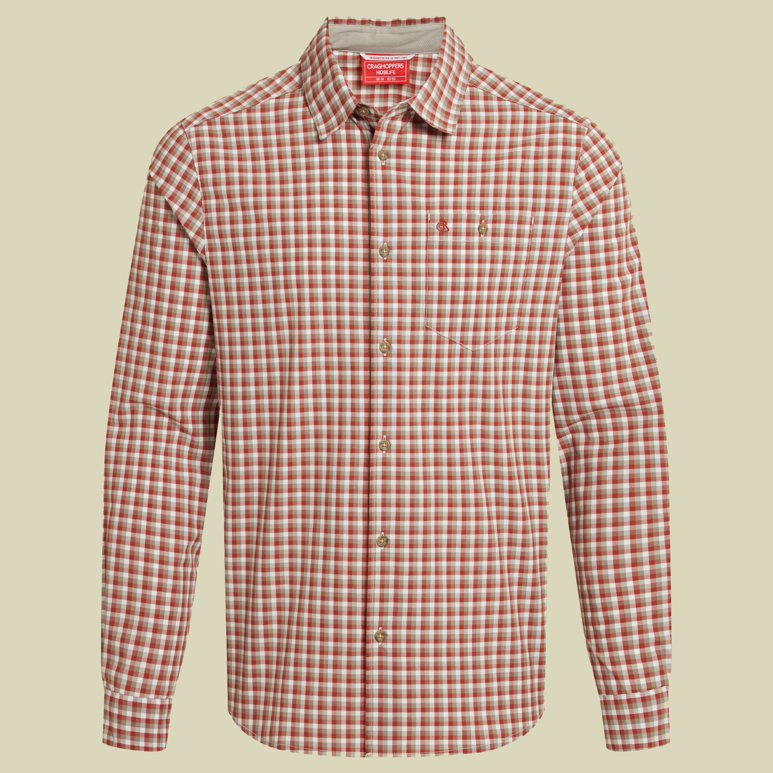 NosiLife Nuoro Check Long Sleeved Shirt Men XL rot - red beach check