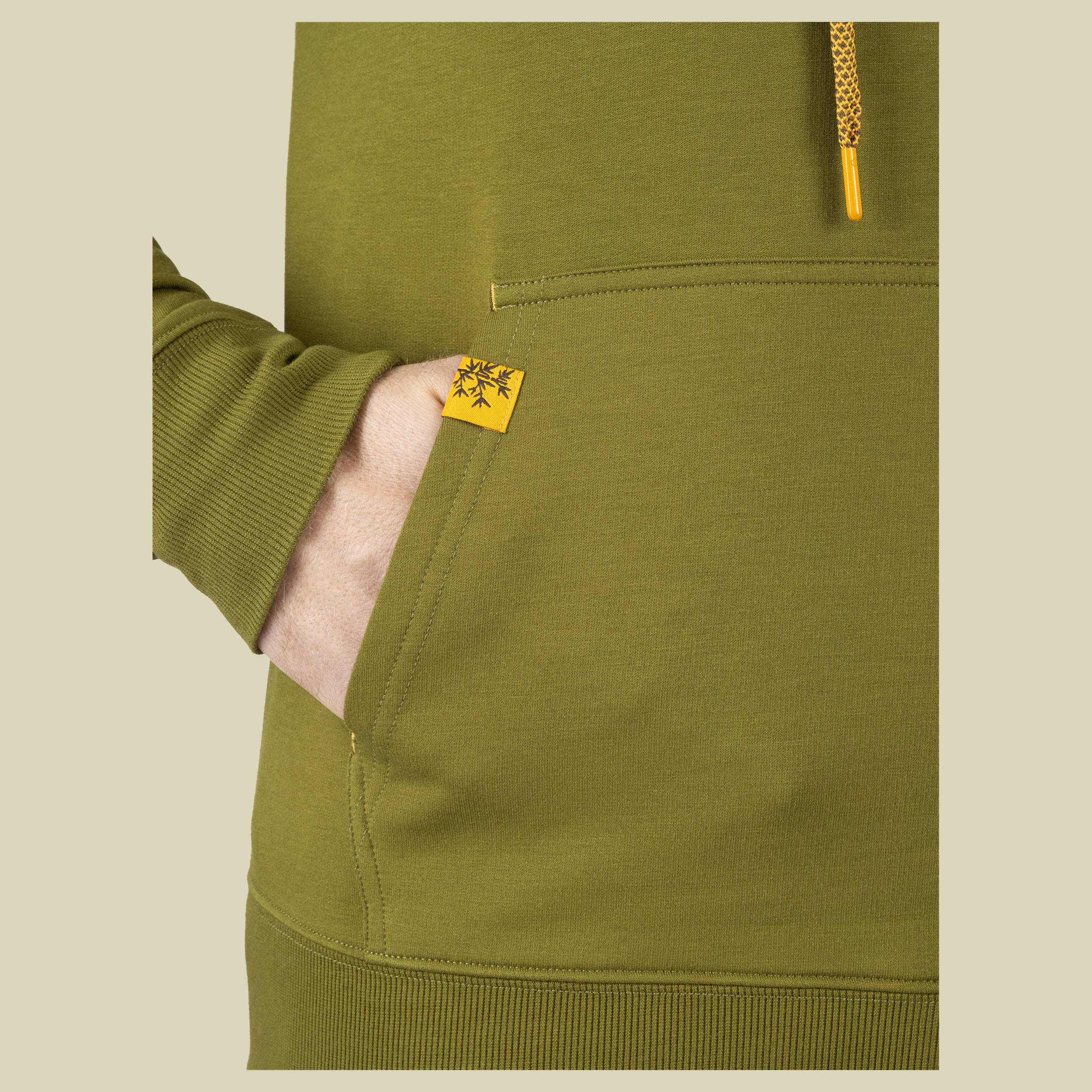 Midlayer Panaka Hoodie Bamboo Man L grün - olive