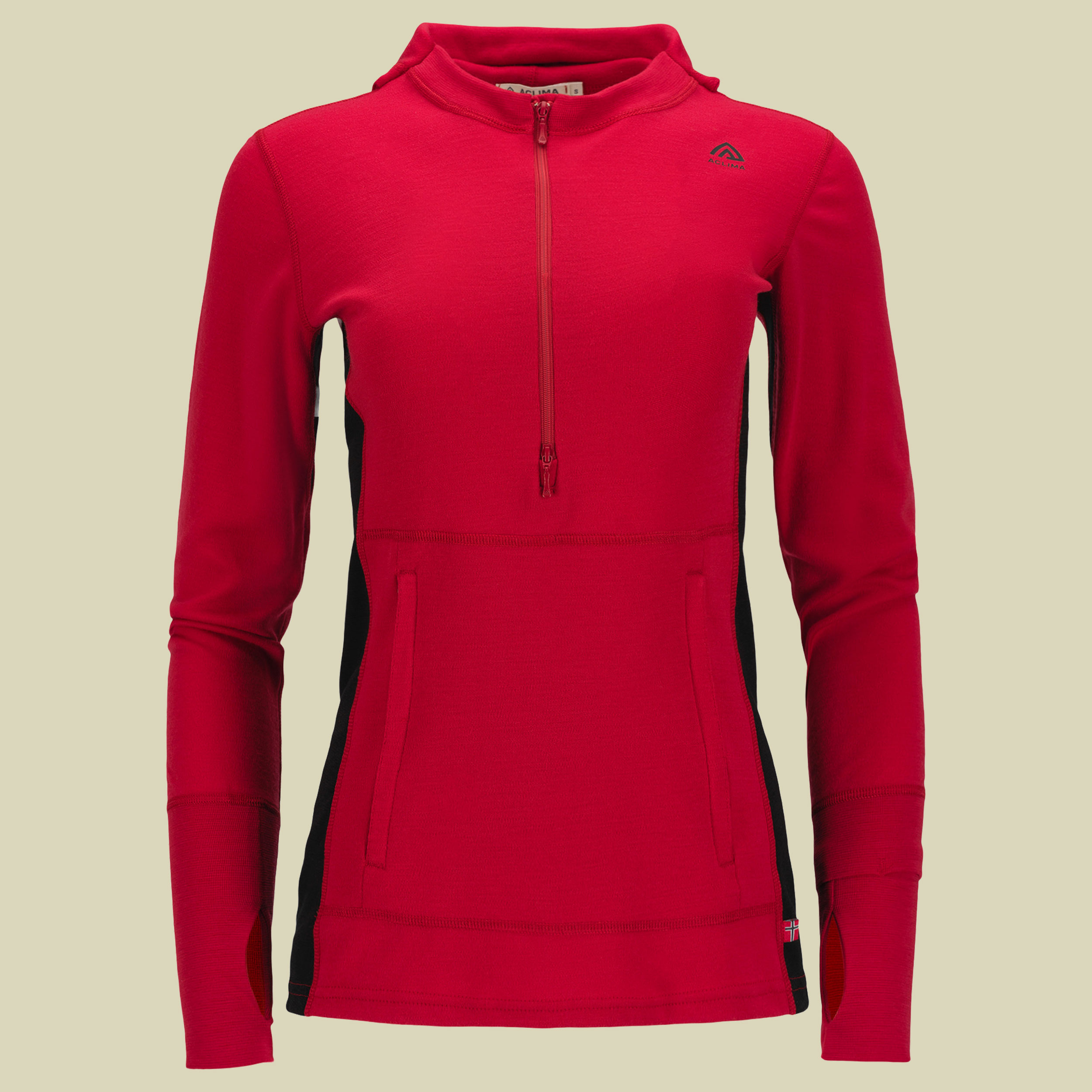 Warmwool Hoodie W.Zip Women rot L - jester red/jet black