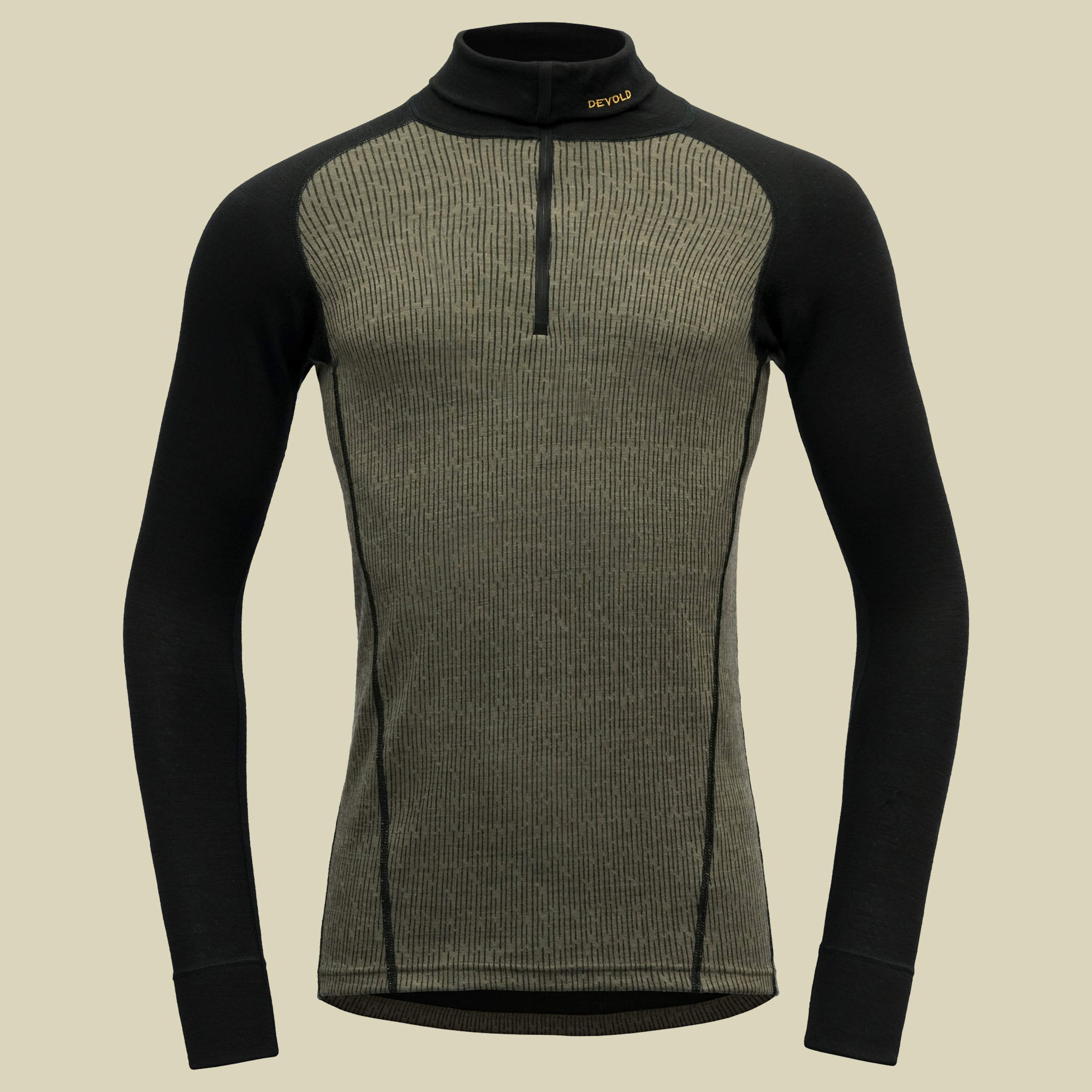 Duo Active Merino 205 Zip Neck Man Größe XL Farbe lichen/caviar