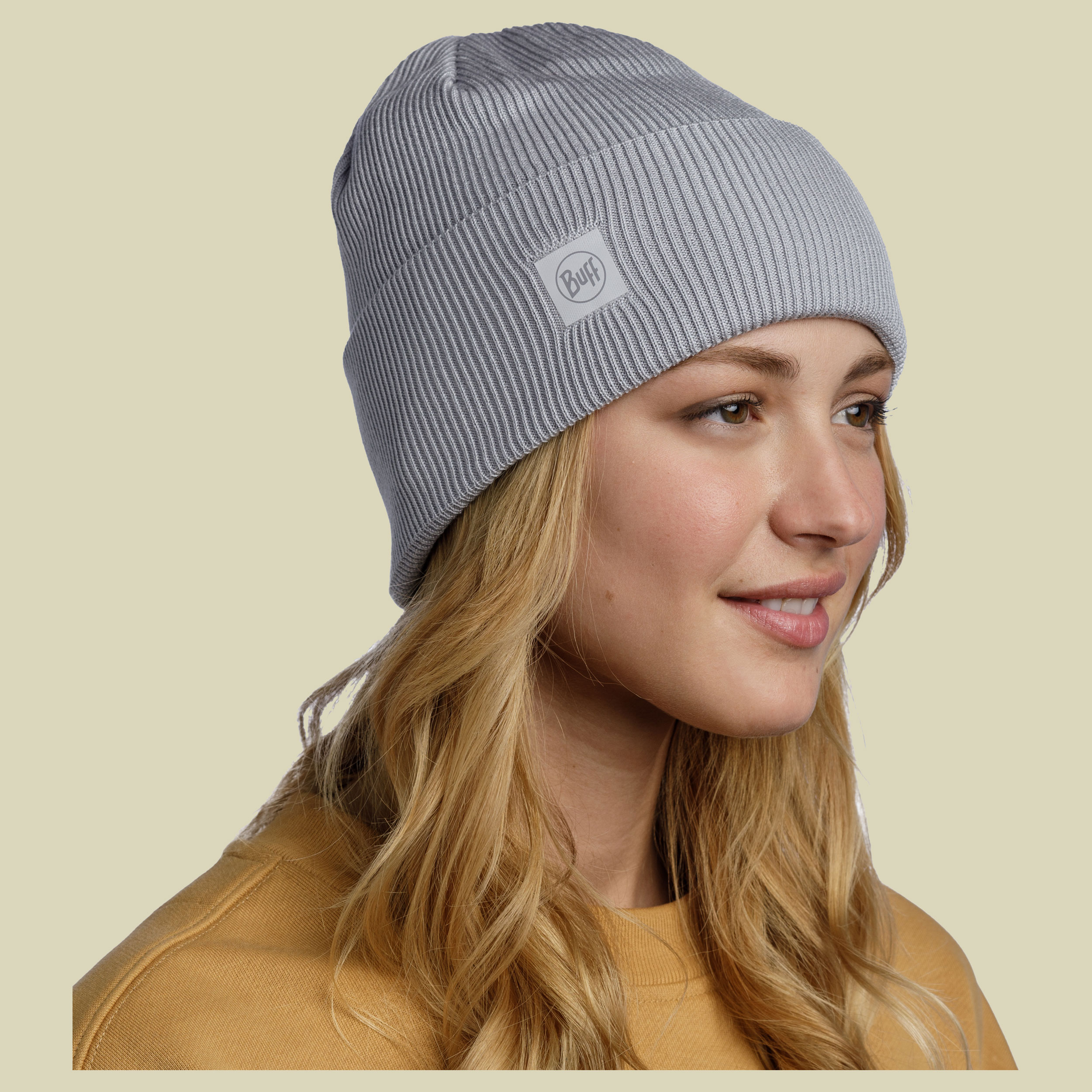 Crossknit Beanie grau one size - solid light grey