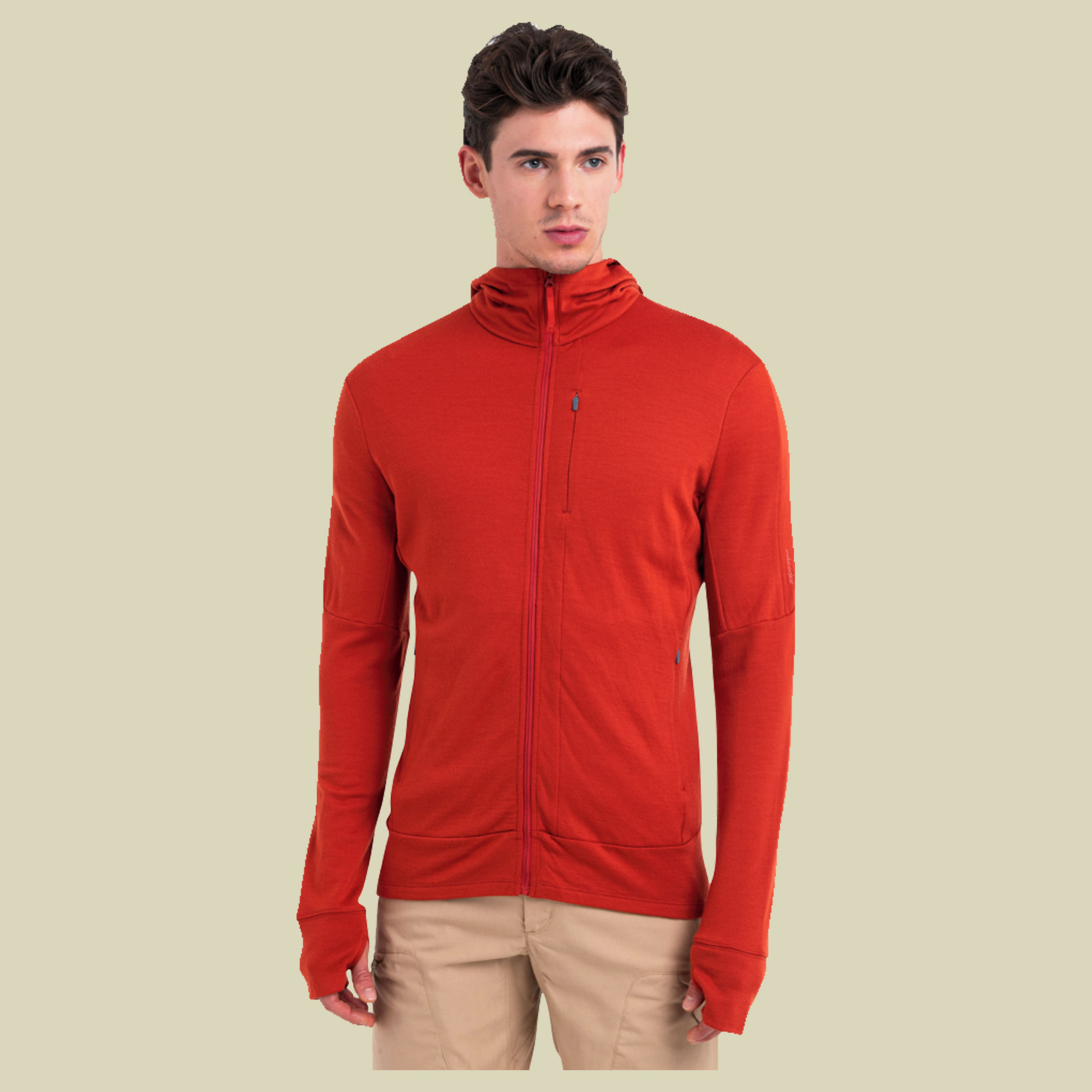 Merino 260 Quantum IV LS Zip Hoodie Men L rot - molten