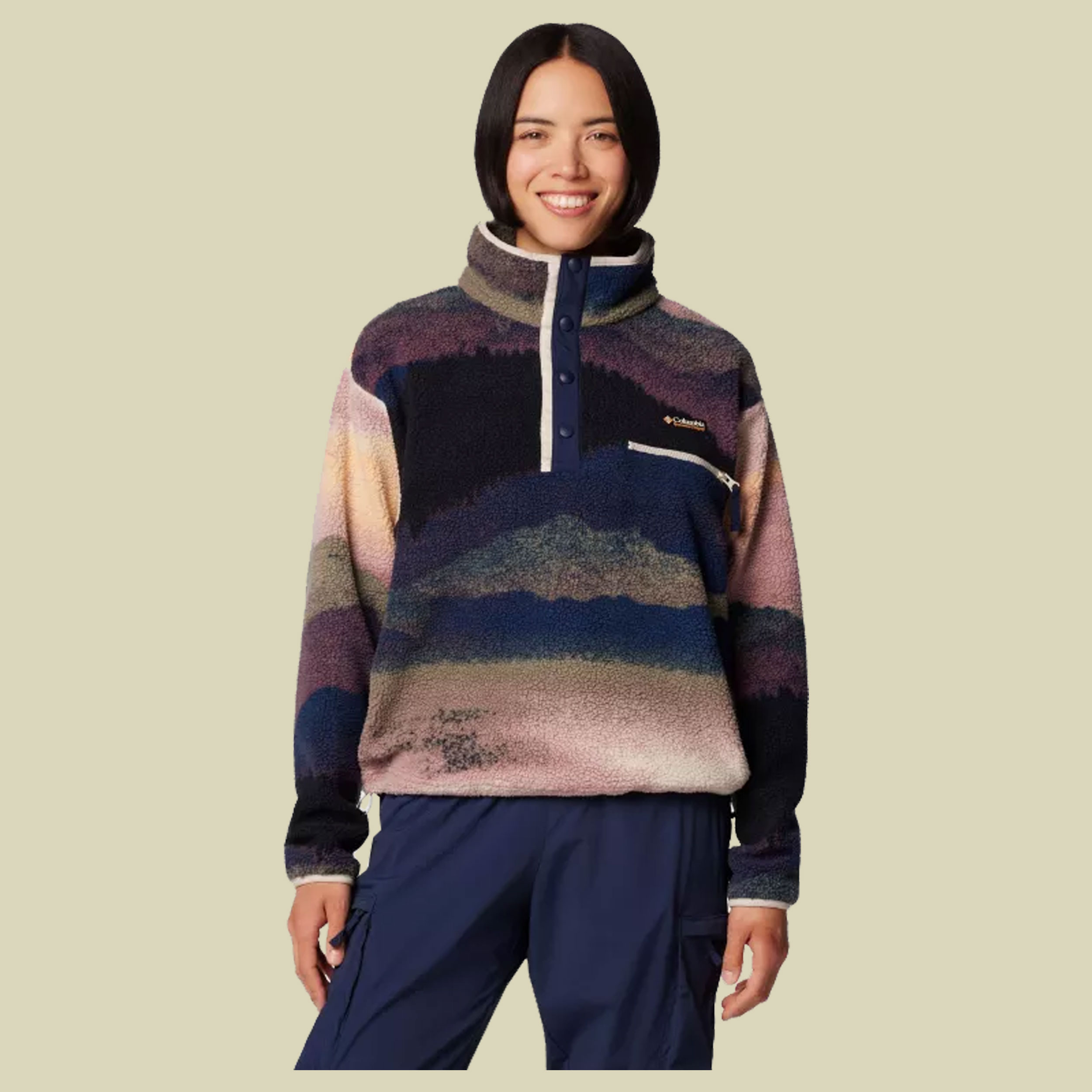 Helvetia II Printed Cropped Half Snap Women L mehrfarbig - Farbe collegiate navy dolomites