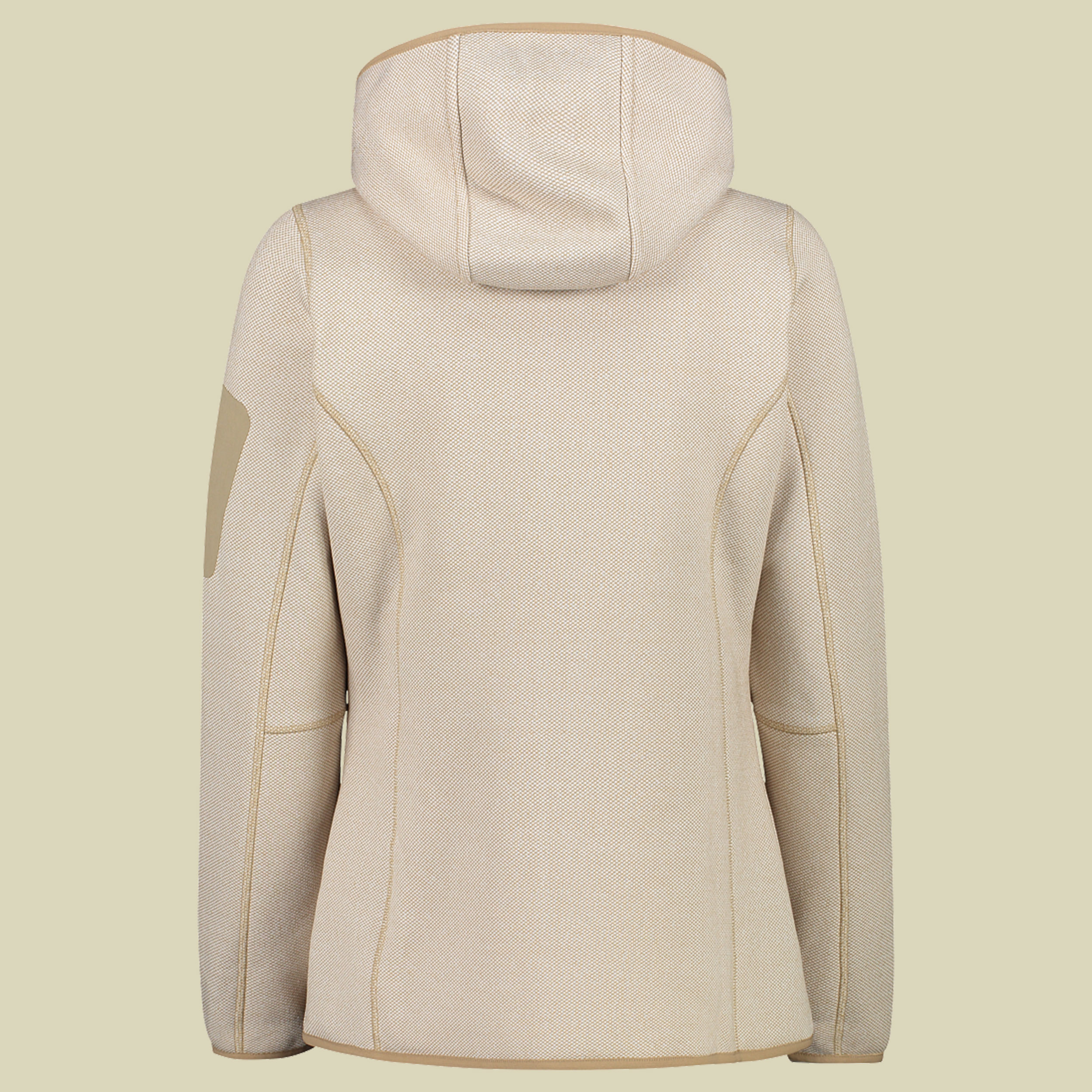 Woman Knitted Fleece Jacket Fix Hood 3H19826 beige 36 - Farbe b.co gesso-sesamo