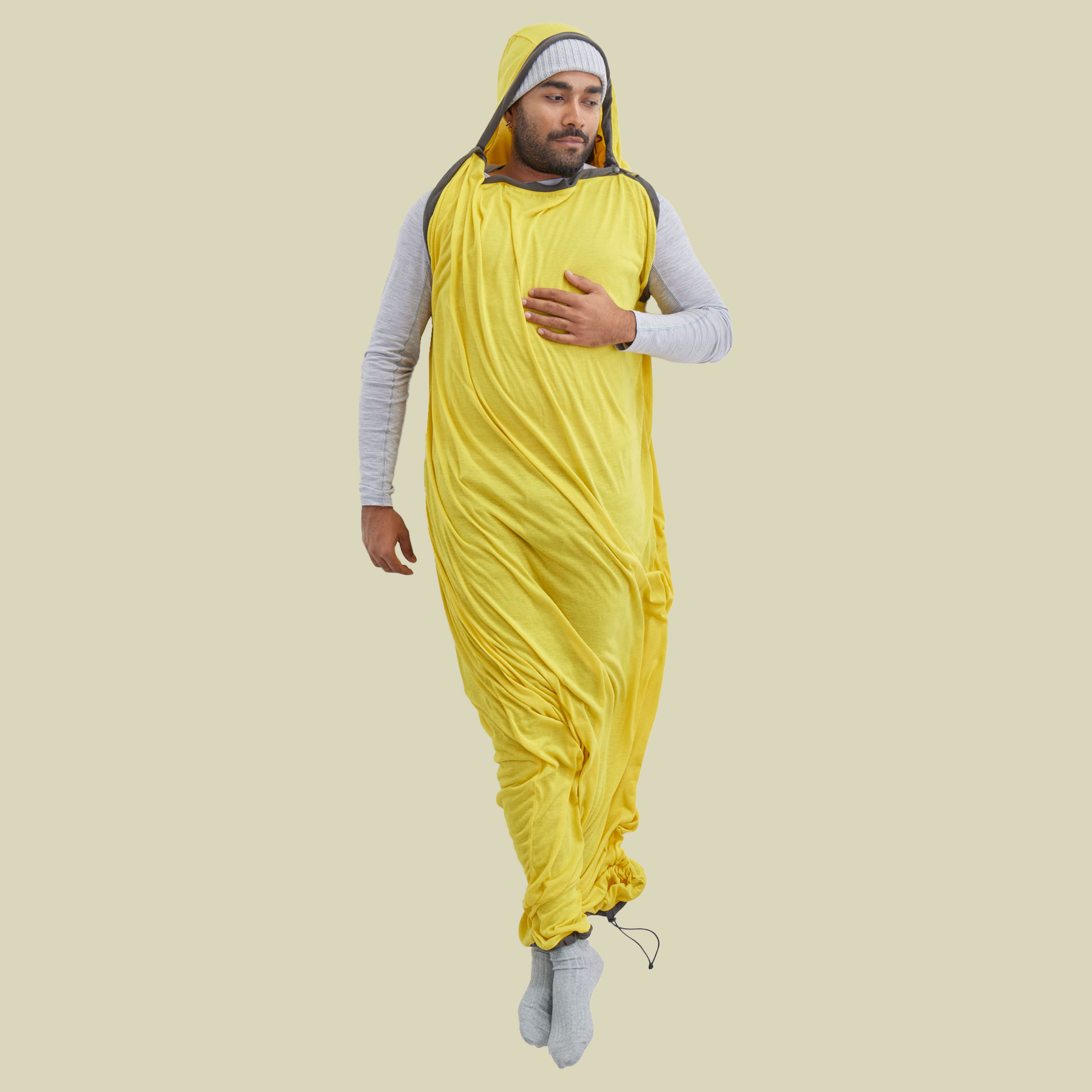 Reactor Sleeping Bag Liner - Mummy w/ Drawcord Compact gelb - sulfur yellow