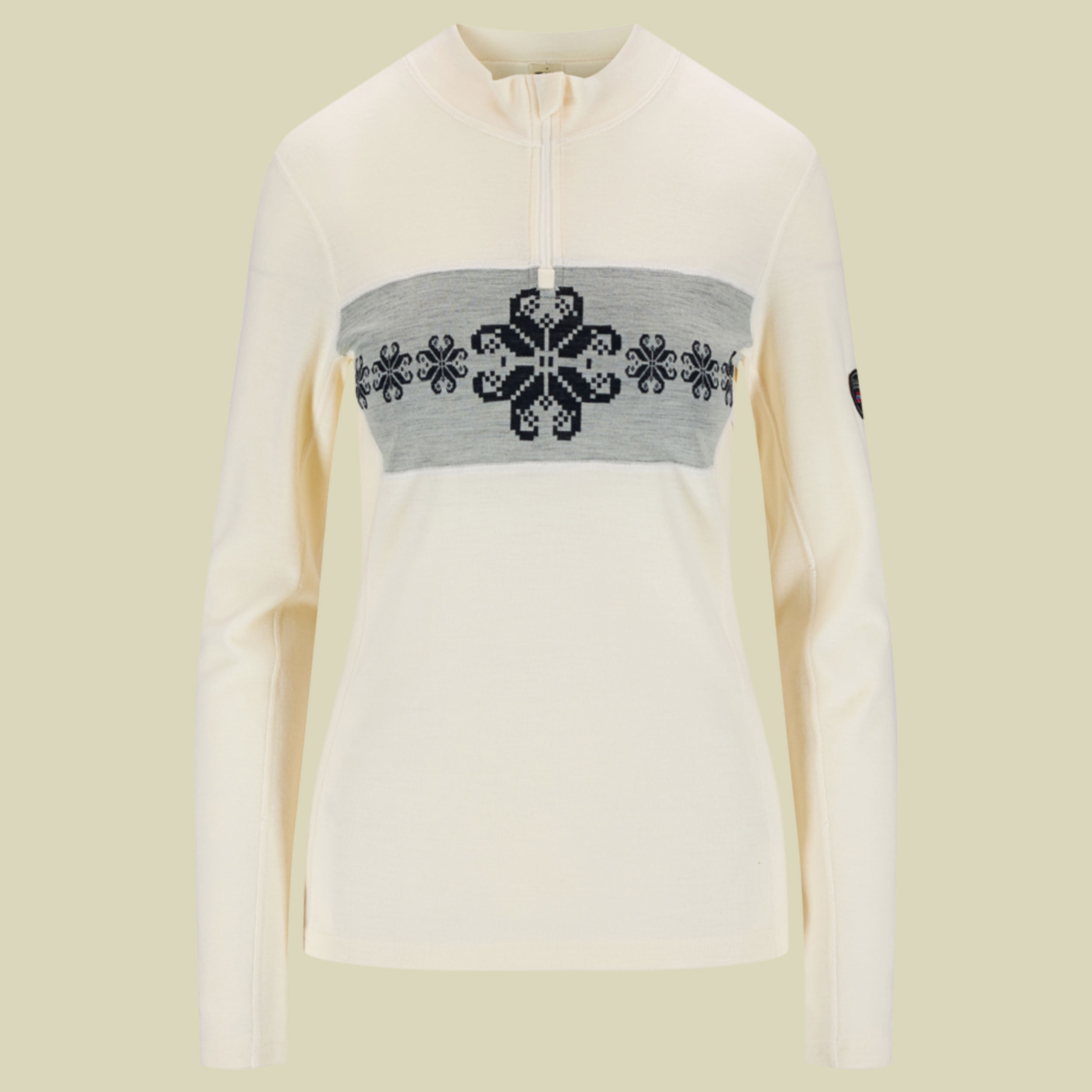 Falkeberg Baselayer Half Zip Women L beige - Farbe offwhite navy