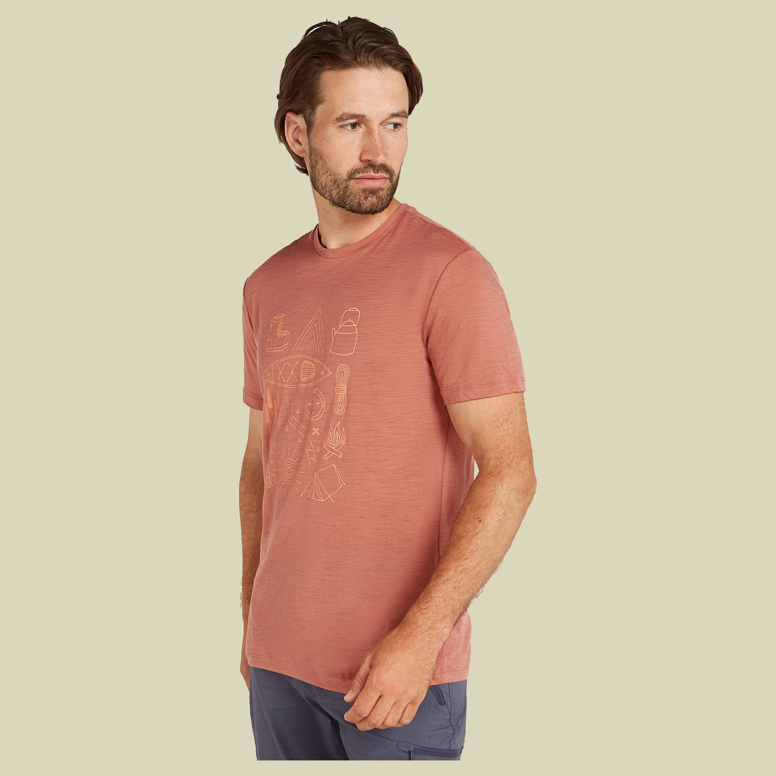 Merino 150 Tech Lite SS Tee Camping Essentials Men M braun - cedar wood