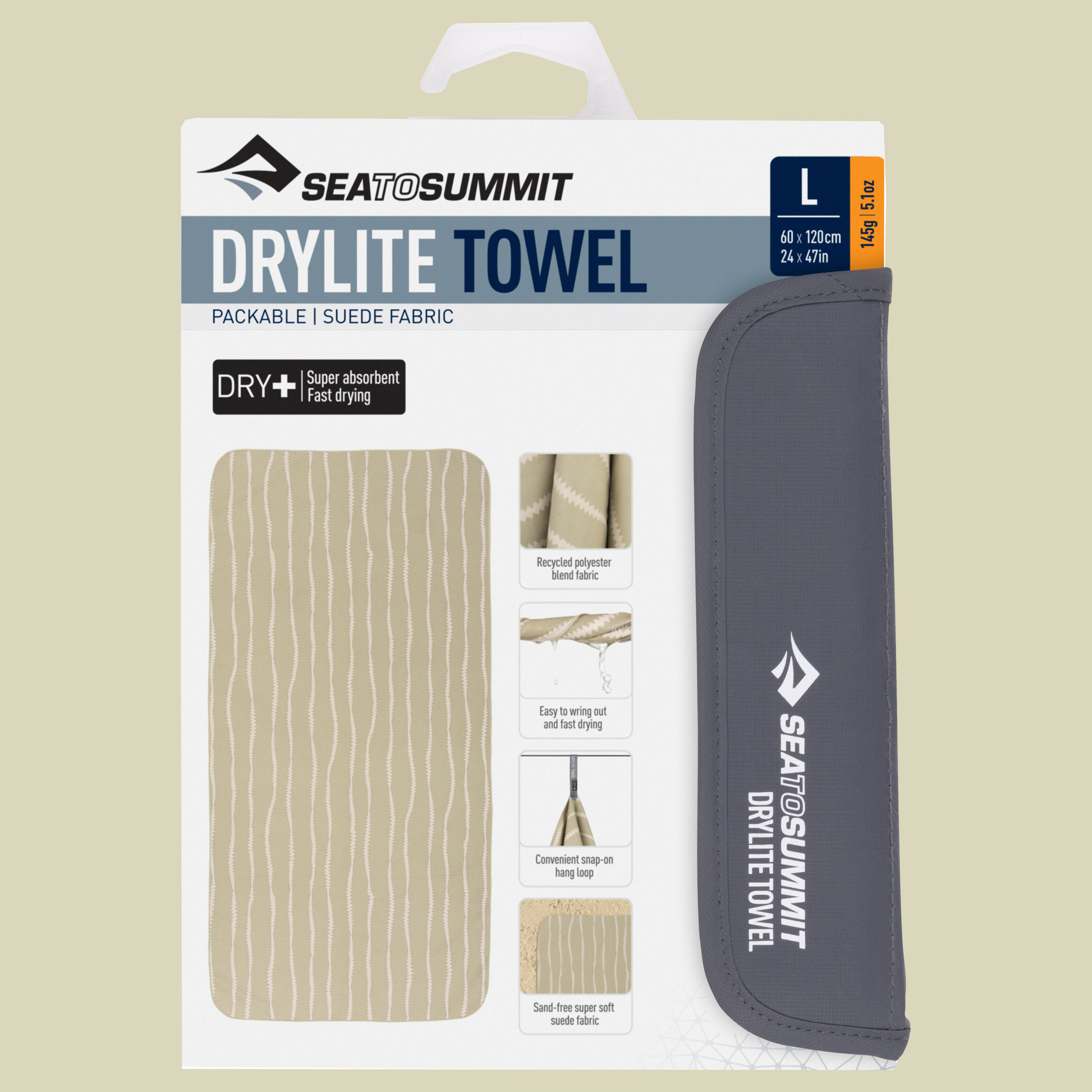 Drylite Towel beige L - desert wind