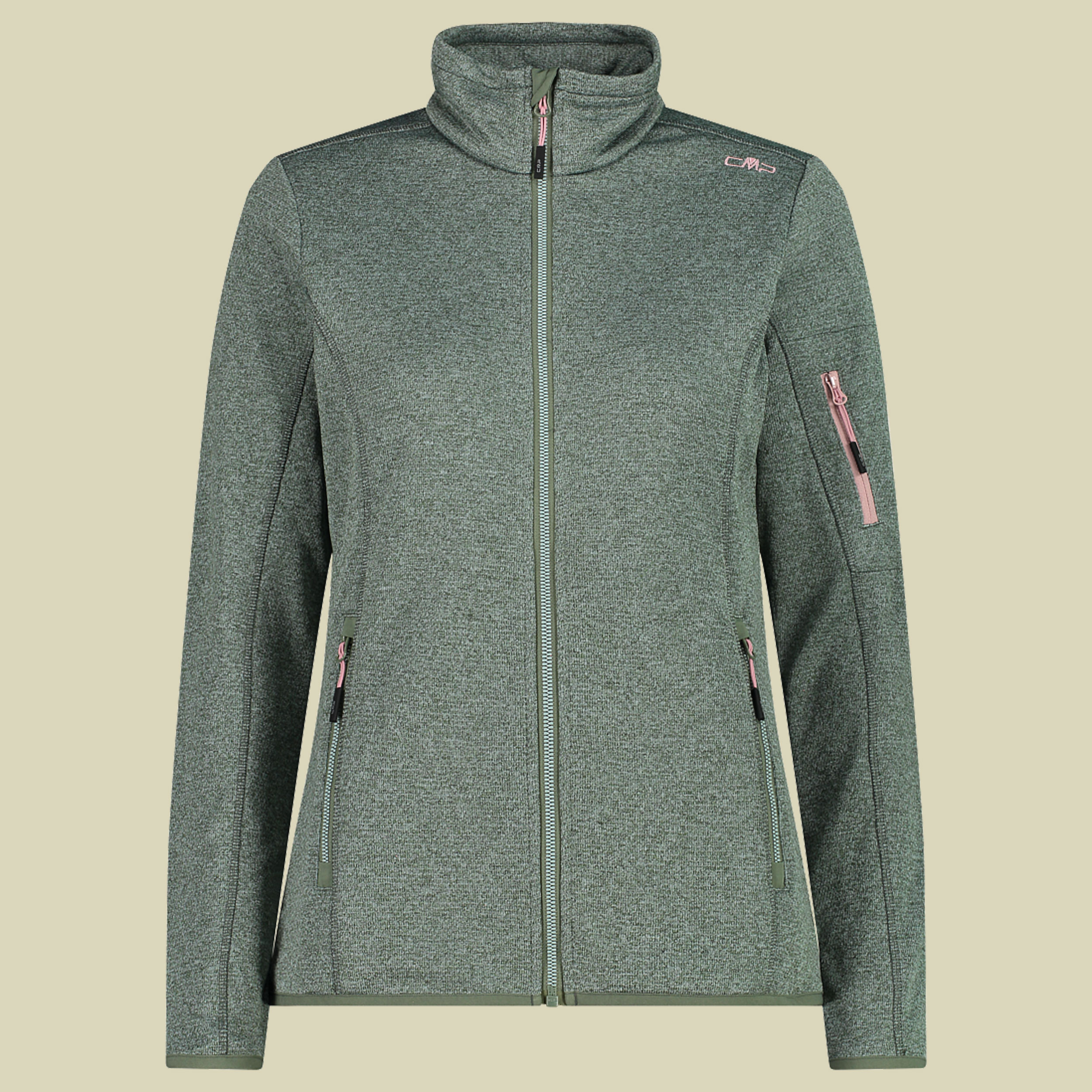 Woman Jacket Knitted + Mesh 30H5866 grün 40 - 19ER salvia-jade