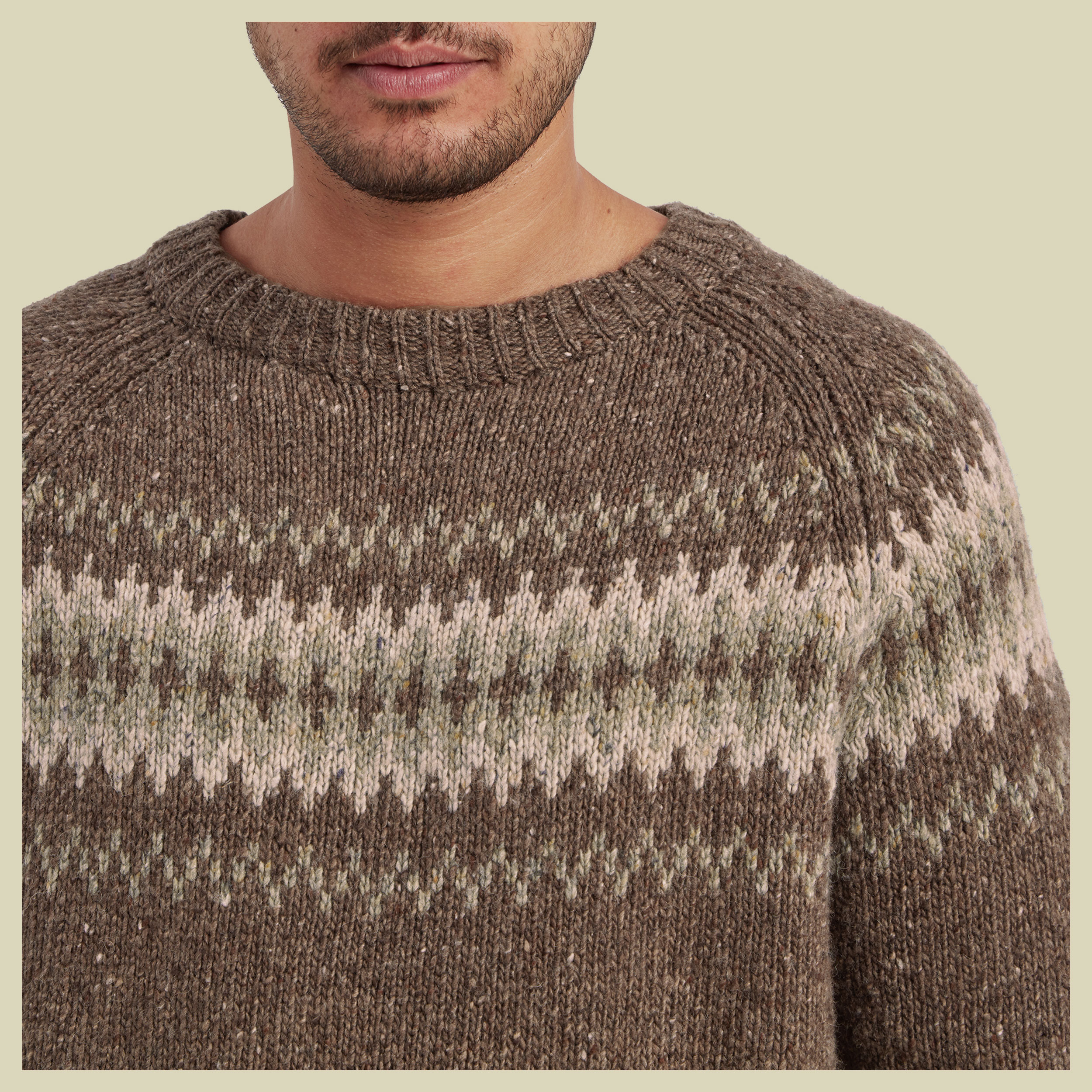 Dumji Crew Sweater Men braun XL - cappuccino multi