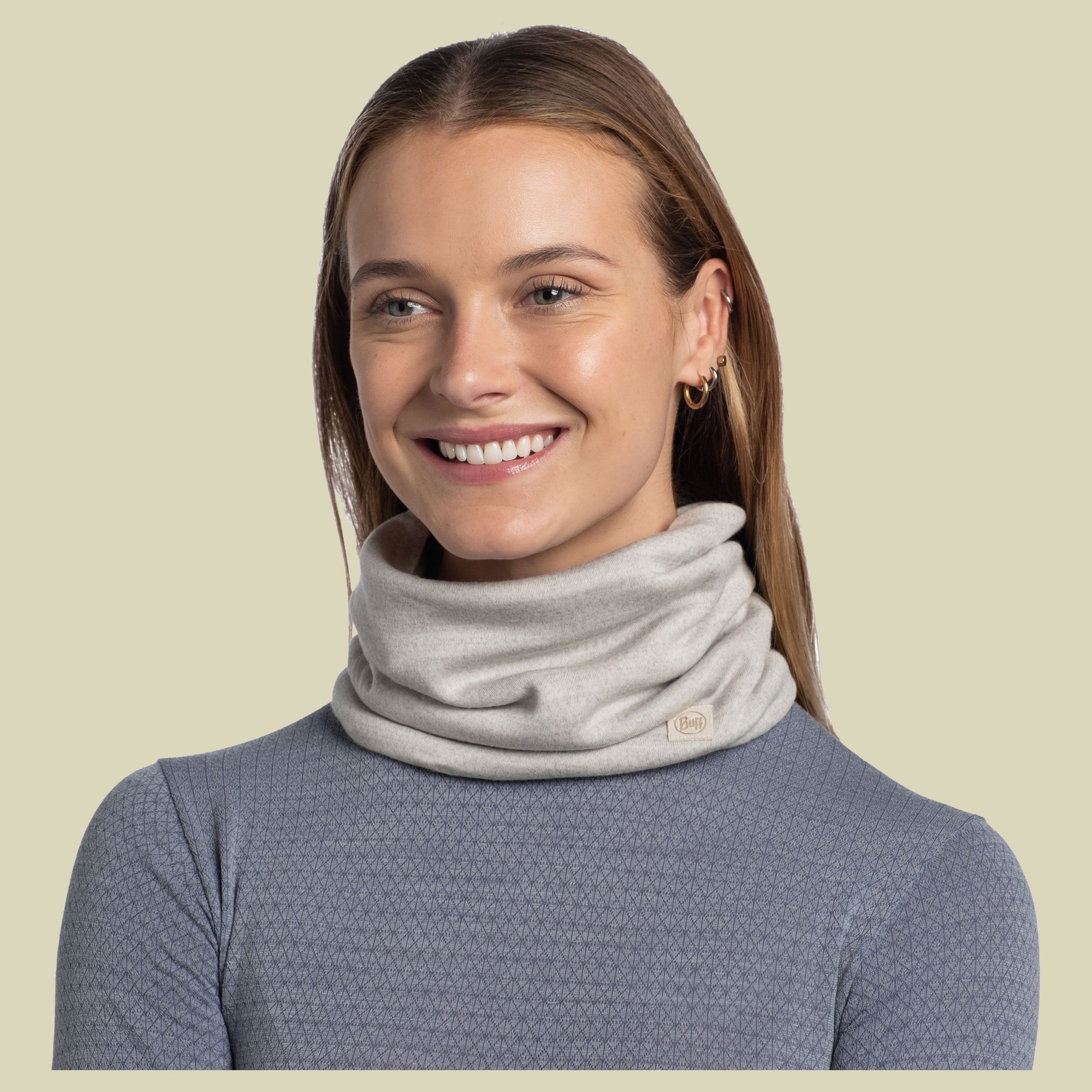 Heavyweight Merino Wool Neckwarmer grau - solid cloud