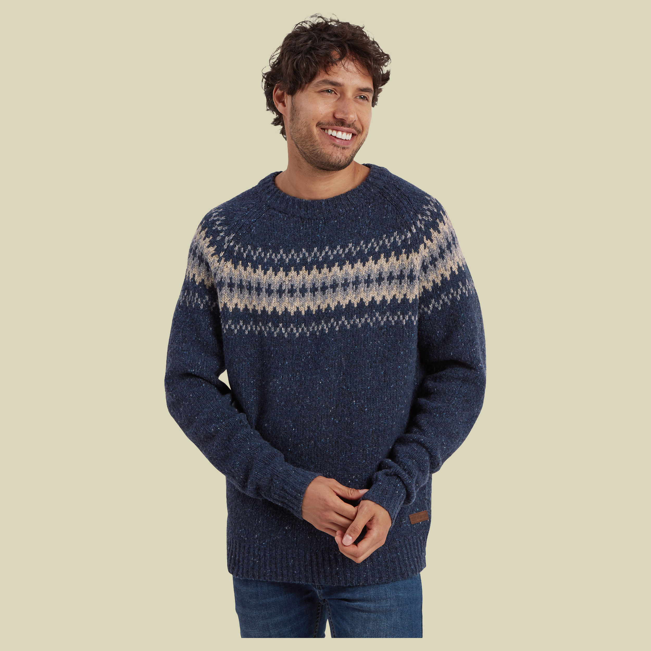 Dumji Crew Sweater Men blau M - rathee multi