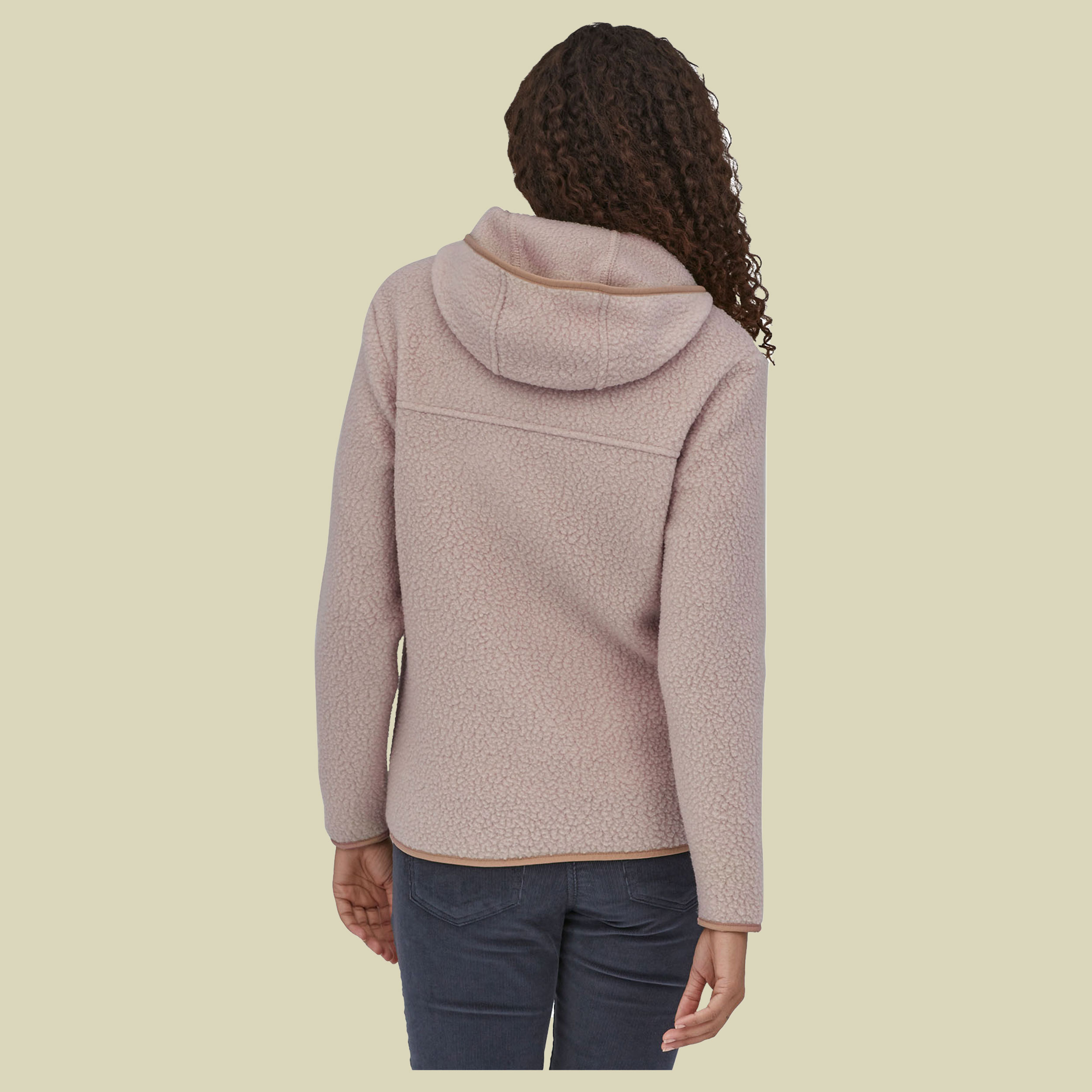 Retro Pile Hoody Women grau M - shroom taupe