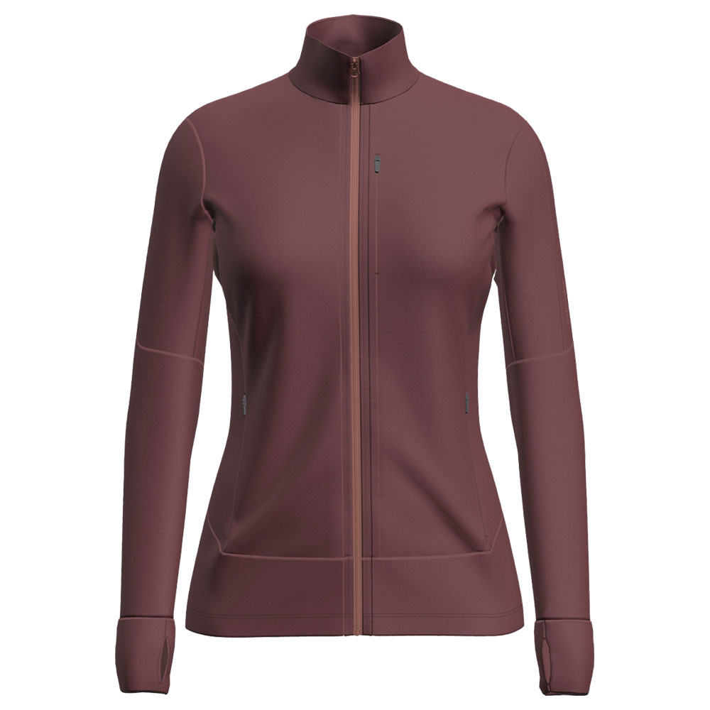 Merino 260 Quantum IV LS Zip Women XL braun - port/cedar wood