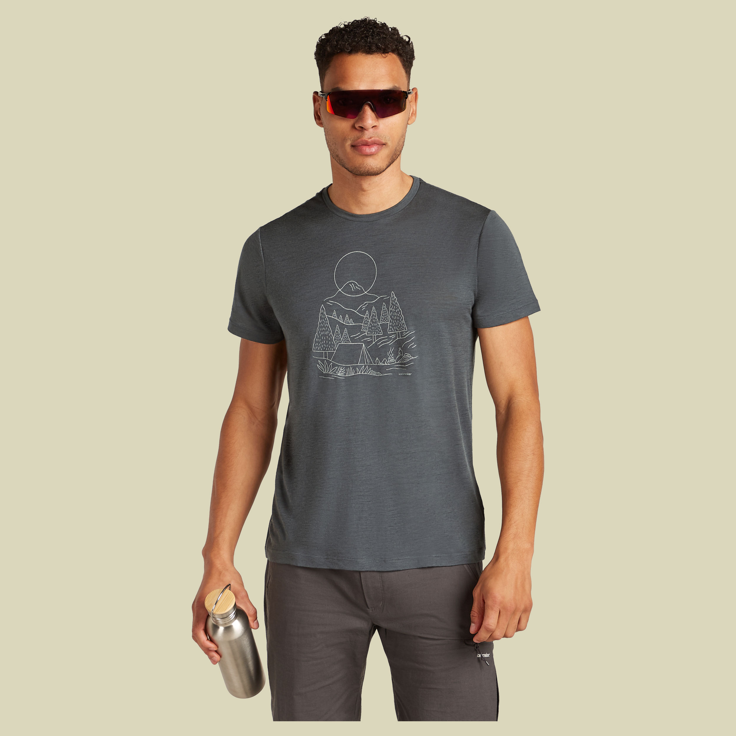 Merino 150 Tech Lite SS Tee Sunset Camp Men S grün - obsidian