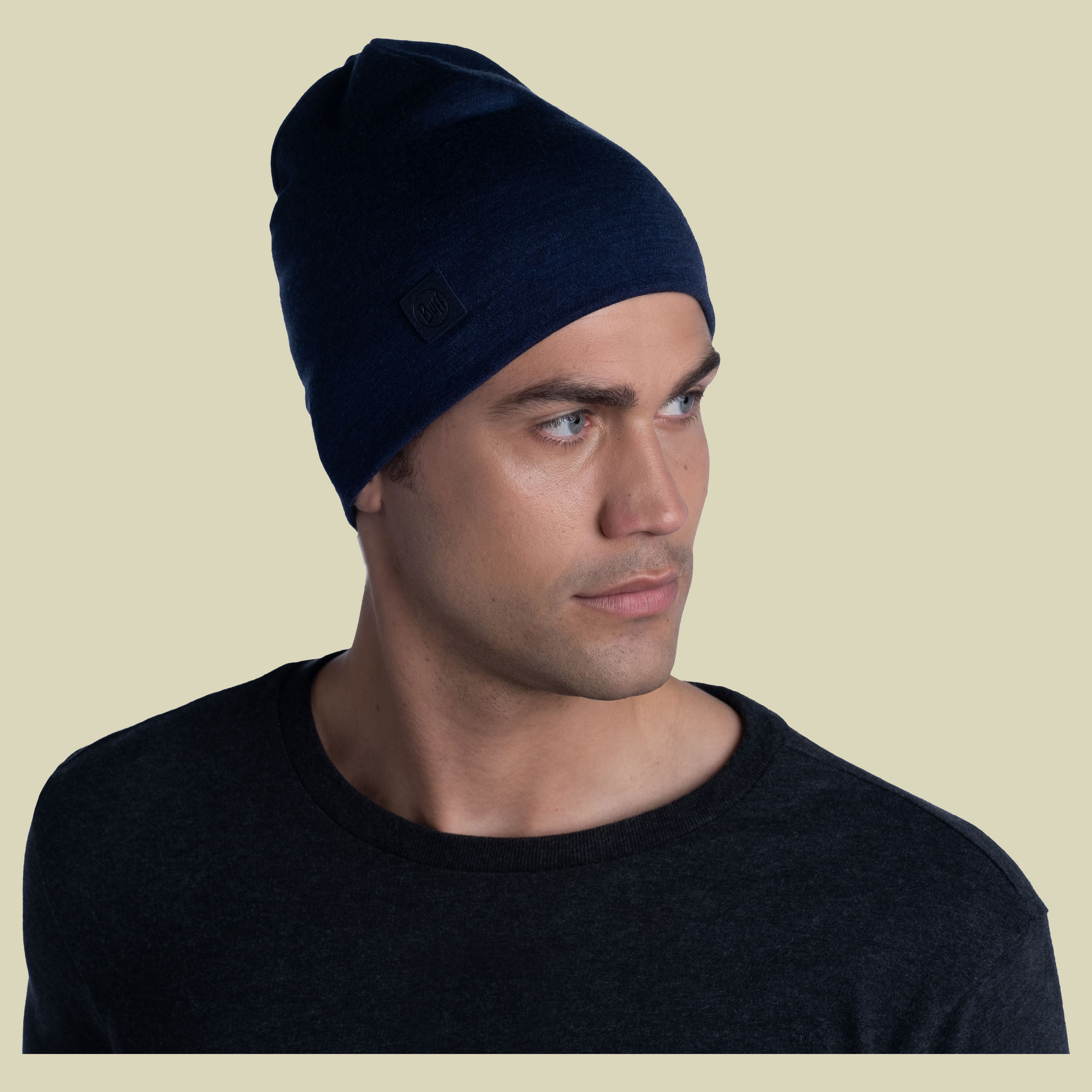 Midweight Merino Wool Beanie Größe one size Farbe melange night blue