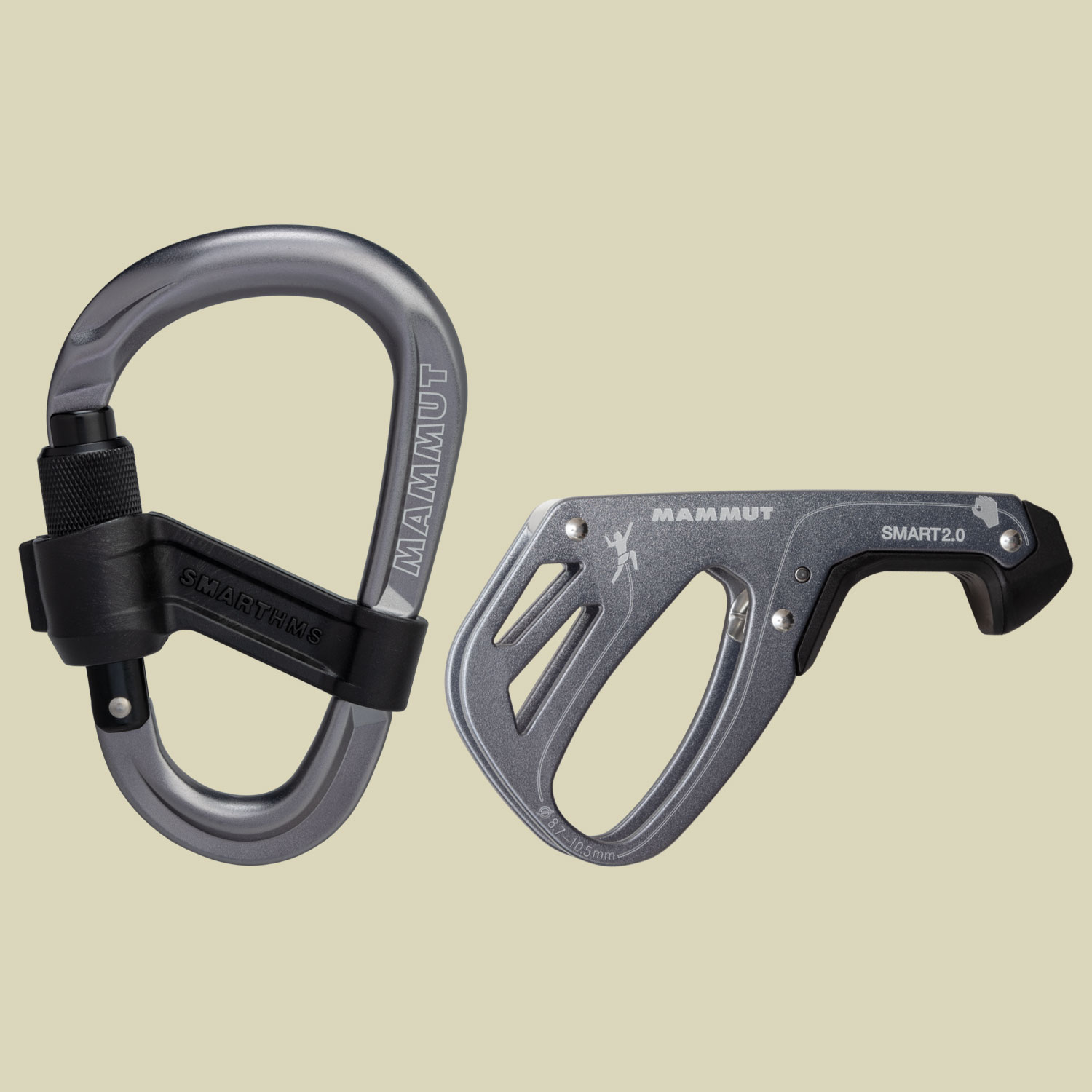 Smart 2.0 Belay Package Sicherungsgerät und HMS Karabiner Farbe grey